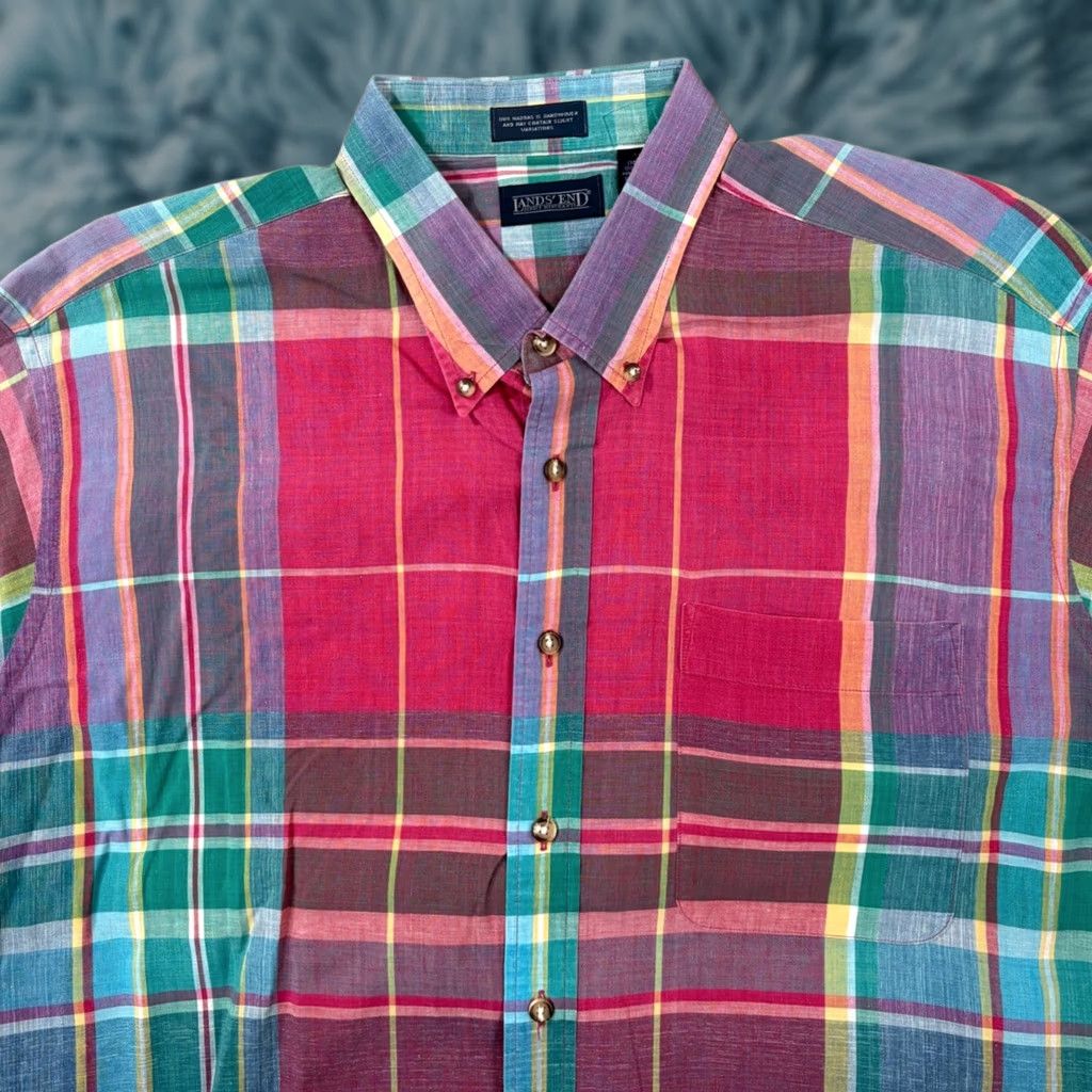Lands' End VINTAGE Lands' End Shirt Size US XXL / EU 58 / 5 - 1 Thumbnail