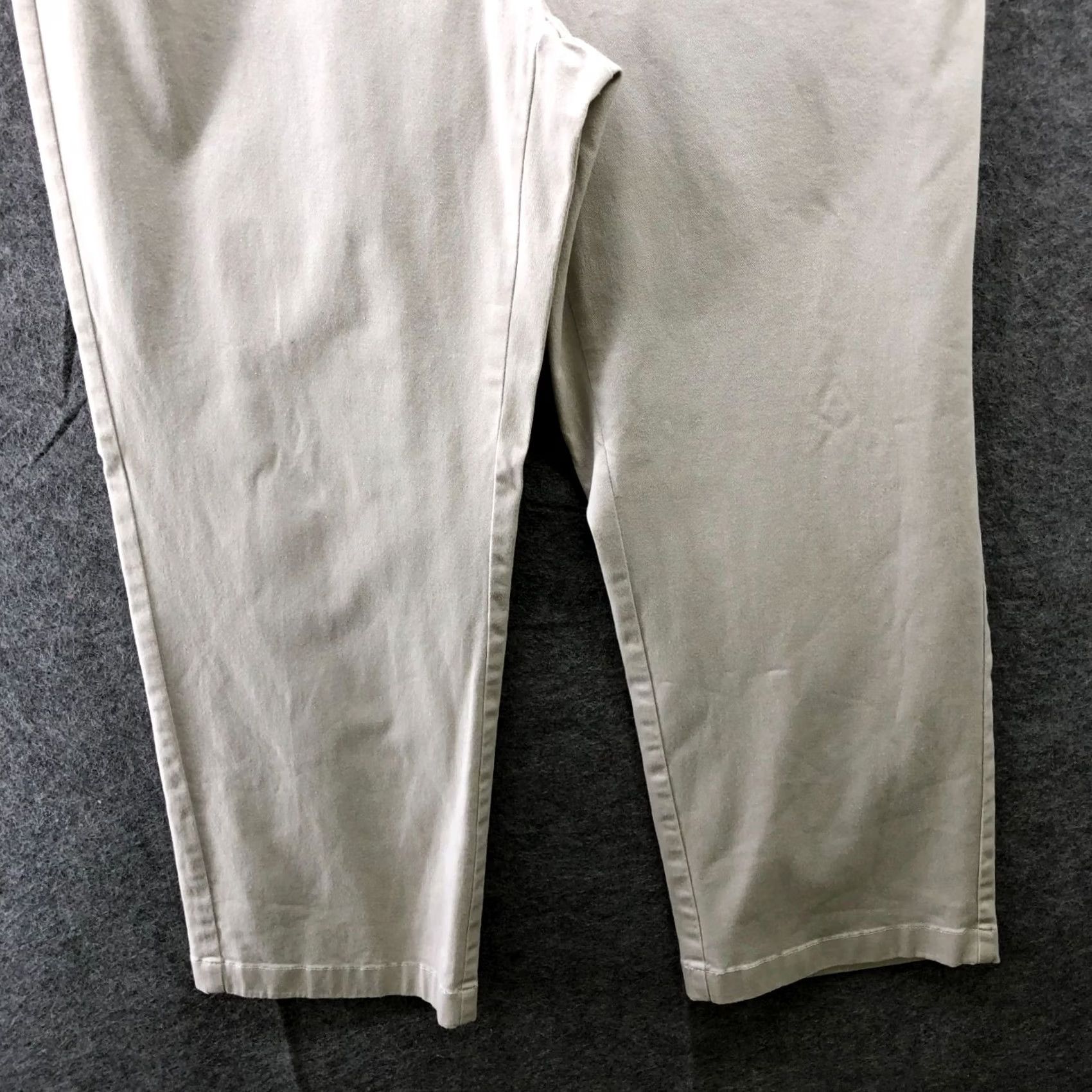 Vintage L.L. Bean Chino Pants Womens 16P Beige Straight Leg High Rise Twill Cotton Spandex Flat Front Size 38" / US 16 / IT 52 - 4 Thumbnail