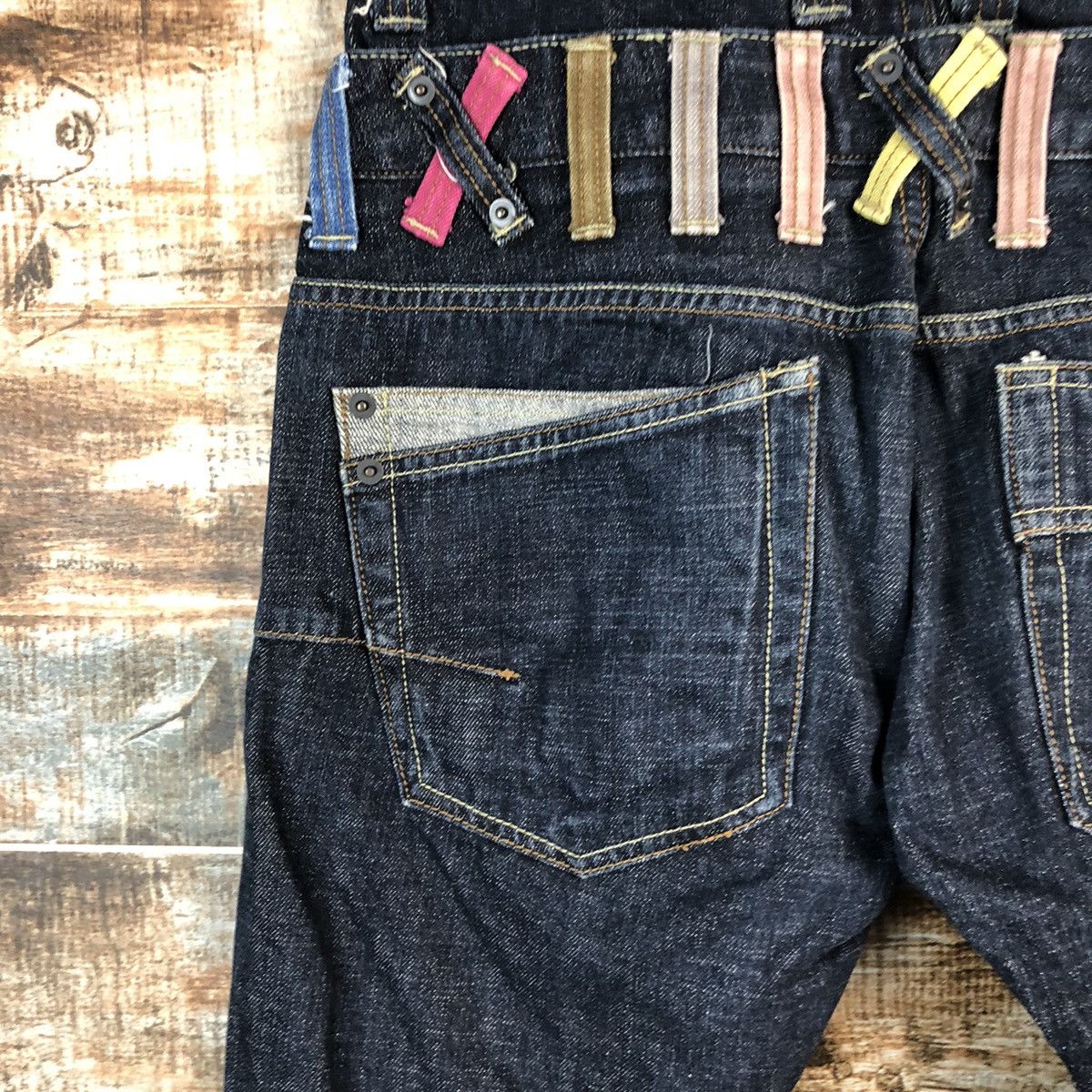 Japanese Brand DL Dani Nate double waist Black Denim Pants #C614 Size US 29 - 16 Thumbnail