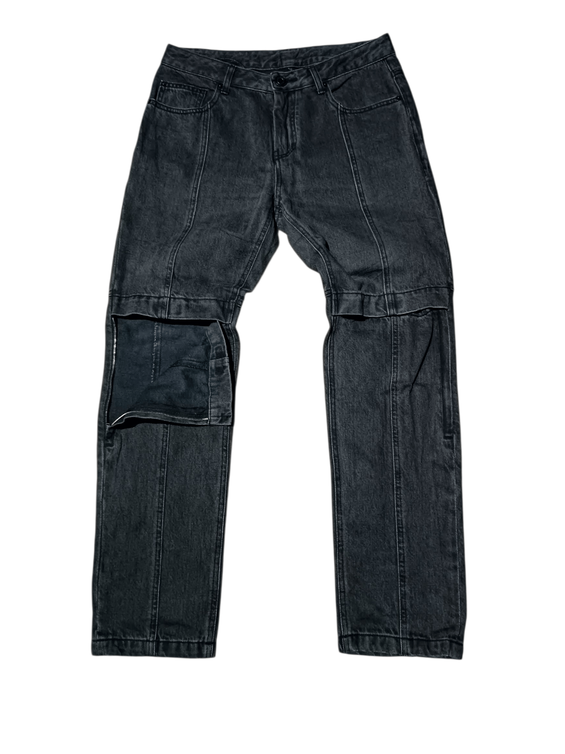 Juun.J Juun.J Avant Garde Convertible Black Wash Denim Pants Size US 32 / EU 48 - 2 Thumbnail