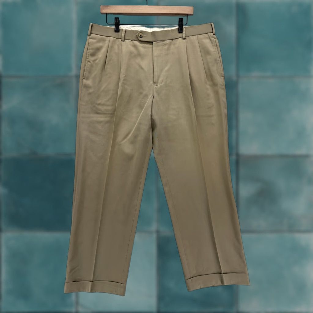 Brooks Brothers Brooks Brothers Madison Dress Pants Mens 38x28 Beige Wool Pleated Cuffed Short Size US 38 / EU 54 - 1 Thumbnail