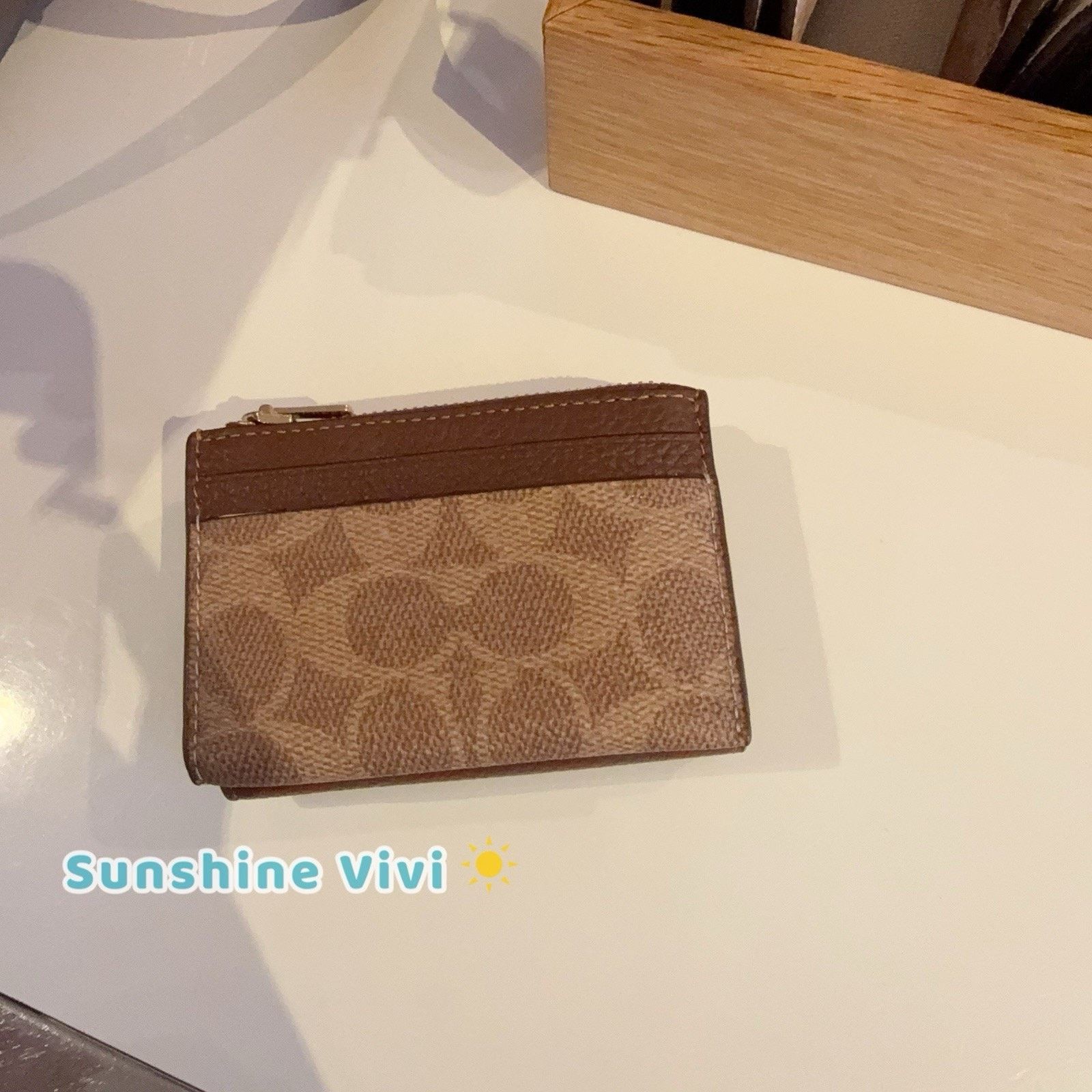 Coach NWT Coach Card Holder Wallet CZ034 Gold/Tan/Brown Size ONE SIZE - 2 Thumbnail