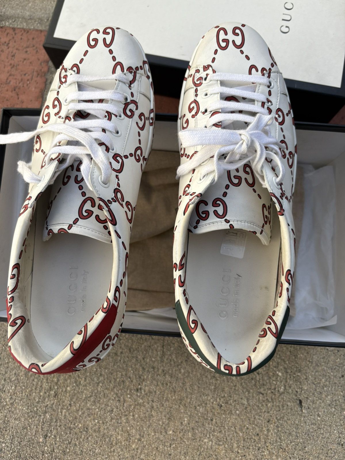 Gucci Gucci GG Print Ace Sneakers Size US 11 / EU 44 - 3 Thumbnail