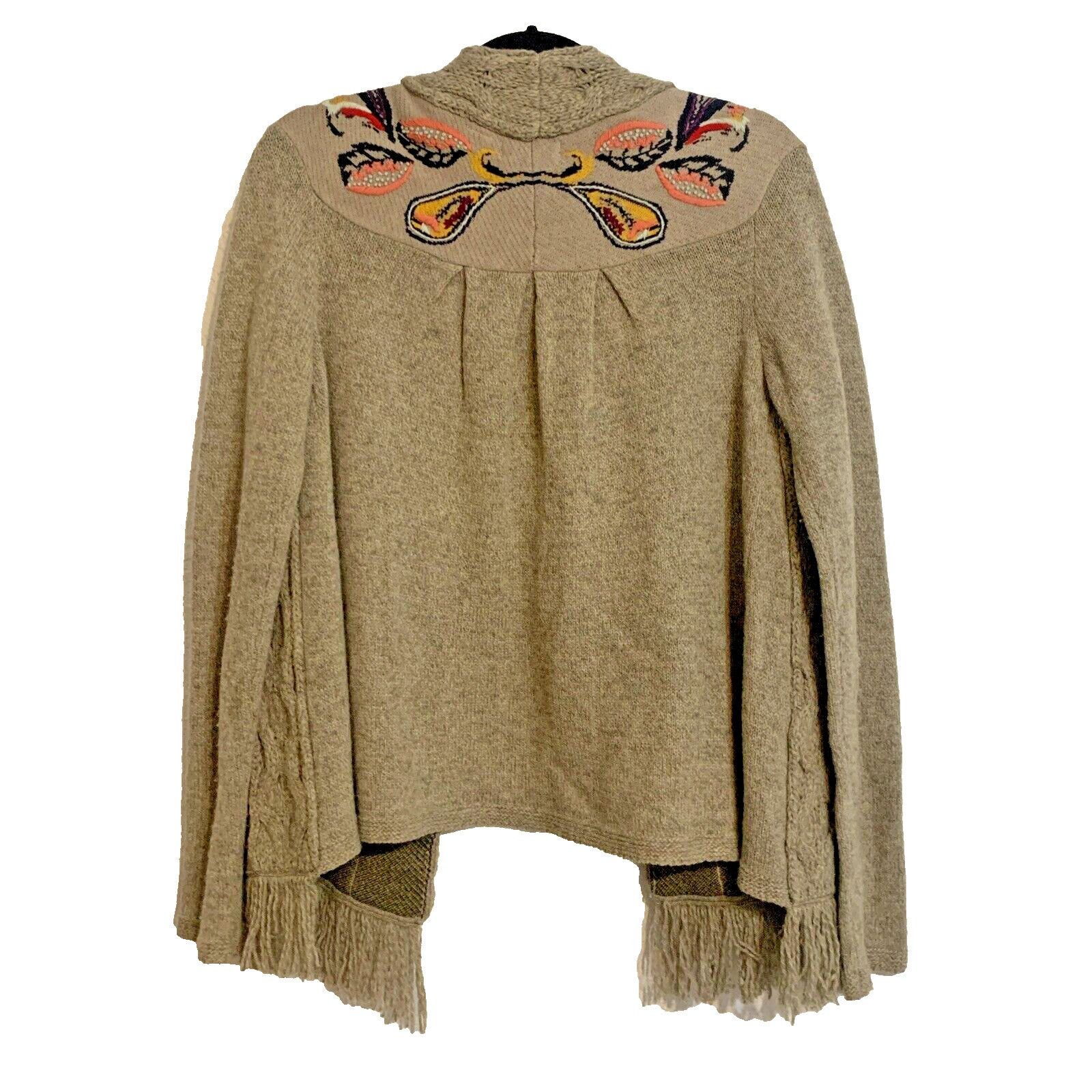 Anthropologie Anthropologie Sleeping Snow Folklore Embroidered Cardigan Sz Size S / US 4 / IT 40 - 6 Thumbnail