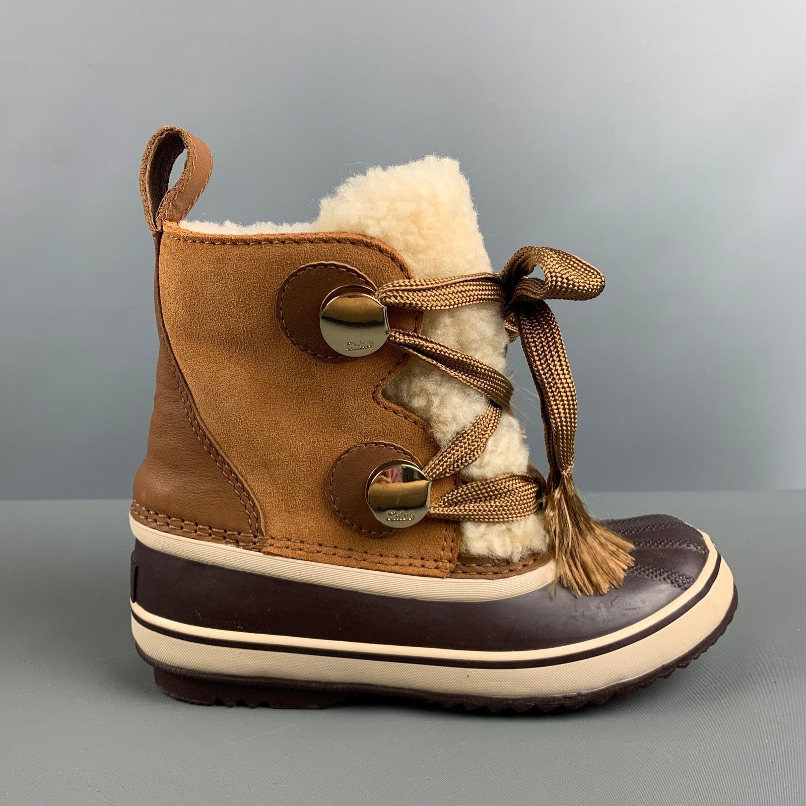 Chloe CHLOE Size 6.5 Beige Brown Suede Mixed Materials Boots Size US 6.5 / IT 36.5 - 2 Thumbnail