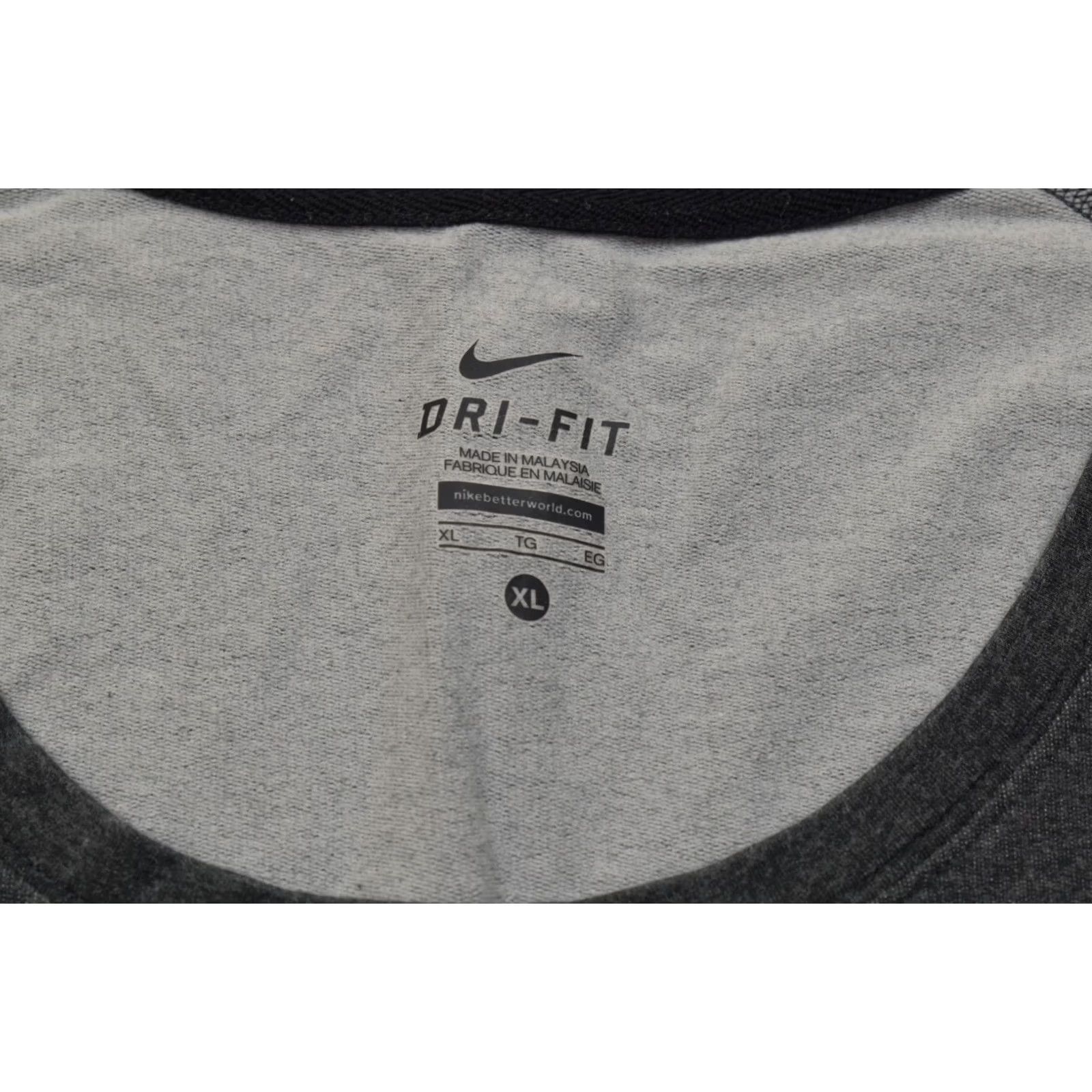 Nike Nike Dri-Fit Women's XL Gray Short Sleeve Raglan Athletic Top Shirt Size XL / US 12-14 / IT 48-50 - 7 Thumbnail