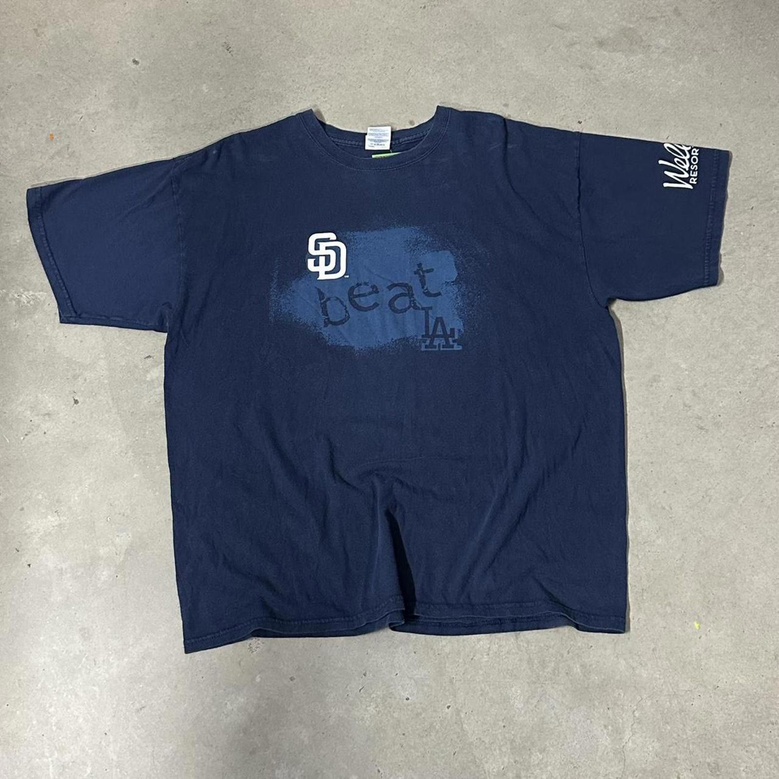 MLB Boxy Vintage “SD Beat LA” Navy Blue Tee Size ONE SIZE - 1 Thumbnail
