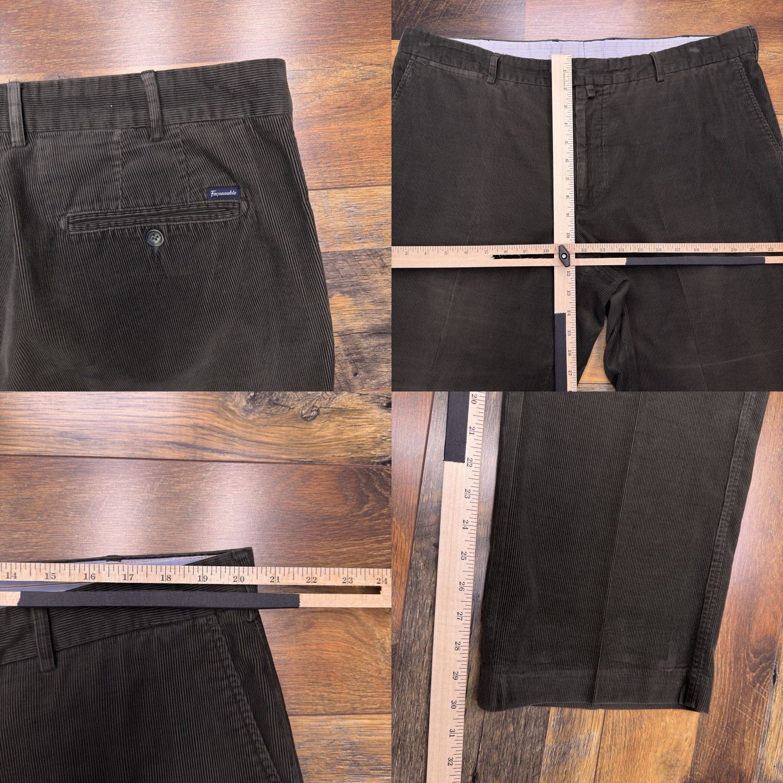 Faconnable Façonnable Corduroy Pants Mens 42R 42x30 Green Mid Rise Chino Straight Flat Front Regular Inseam 30 Vintage No Size US 42 / EU 58 - 8 Thumbnail