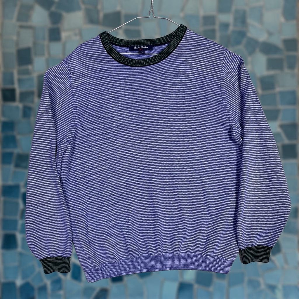 Brooks Brothers Brooks Brothers Sweater Men’s XL Wool Pullover Knit Sweatshirt Crew Neck Striped Knit Jumper Classic Preppy Size US XL / EU 56 / 4 - 1 Thumbnail