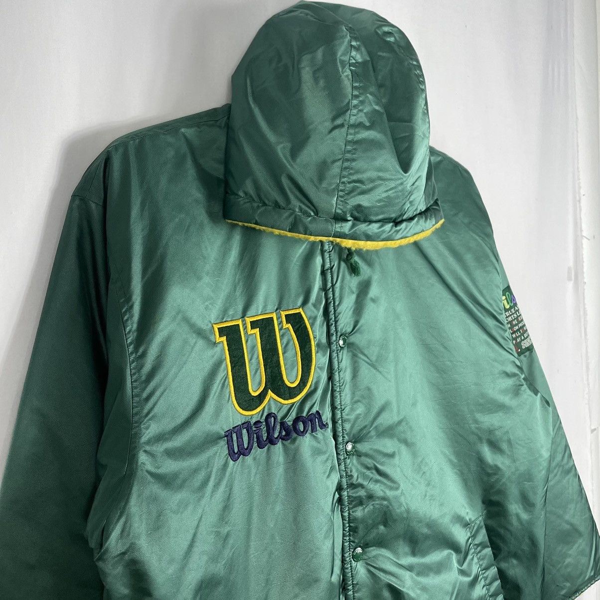 Vintage × Wilson 🔥Rare🔥Wilson Big Spellout Snap Buttons Coach Light Jacket Size US L / EU 52-54 / 3 - 8 Thumbnail