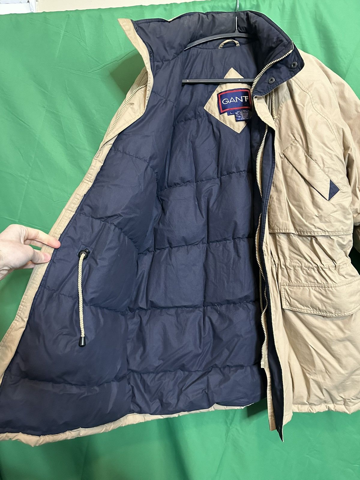 Gant Beige down waterfowl feather zip-up puffer coat Size US L / EU 52-54 / 3 - 9 Thumbnail