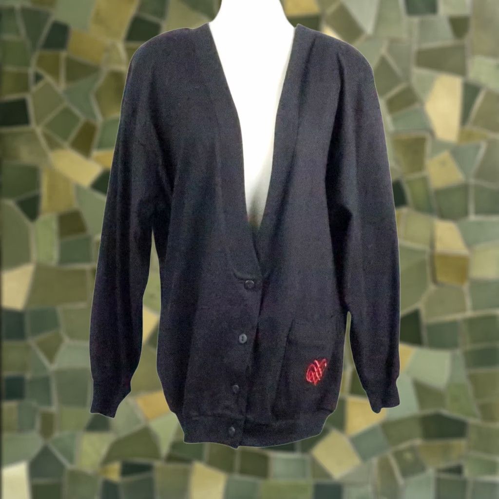 Gloria Vanderbilt VINTAGE Gloria Vanderbilt Black Cotton Sweater Cardigan M 80s Womens Size M / US 6-8 / IT 42-44 - 1 Thumbnail