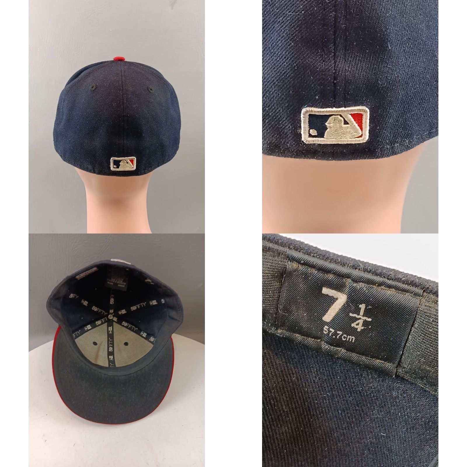 New Era Atlanta Braves 59fifty Fitted Hat Navy Blue 7 1/4 New Era Unisex Adults Official On Field Hat Size ONE SIZE - 9 Thumbnail