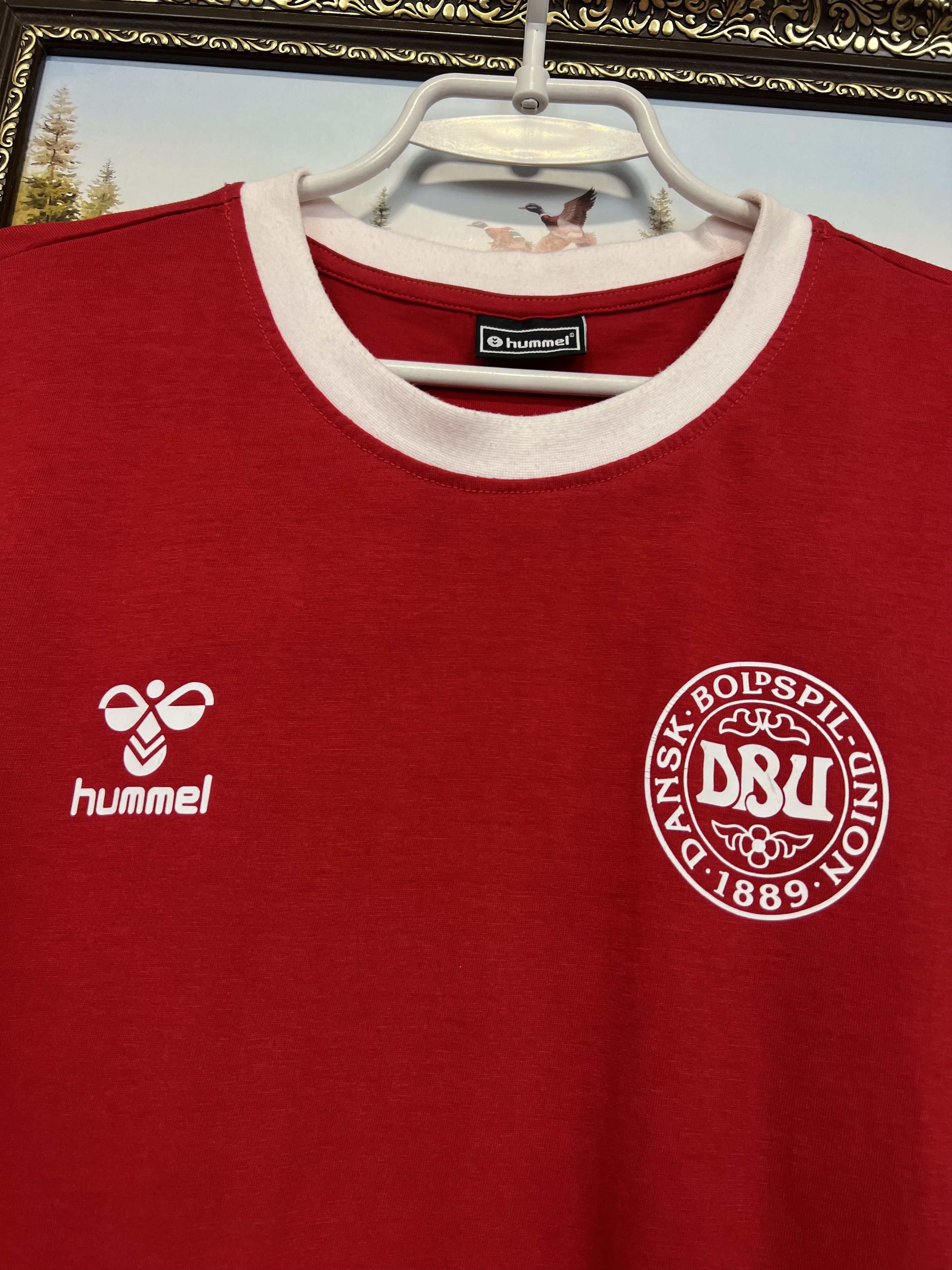 Hummel Denmark Football TRain Shirt Soccer National Jersey Trikot Size US L / EU 52-54 / 3 - 3 Thumbnail