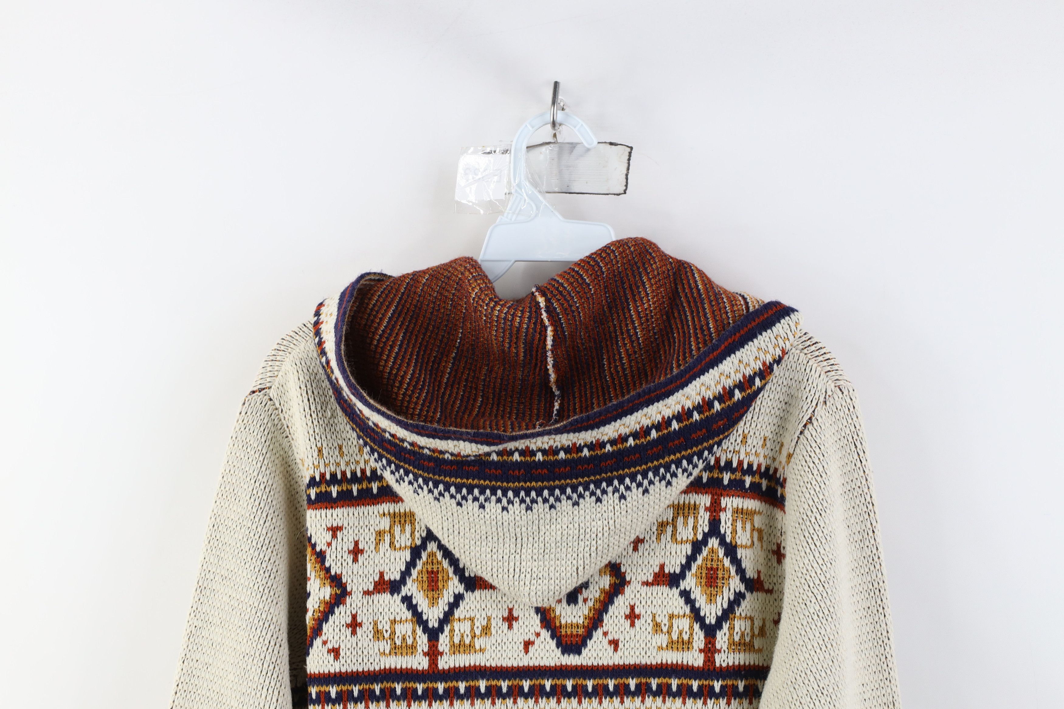 Vintage Vintage 70s Streetwear Fair Isle Full Zip Hoodie Sweater Size S / US 4 / IT 40 - 14 Thumbnail
