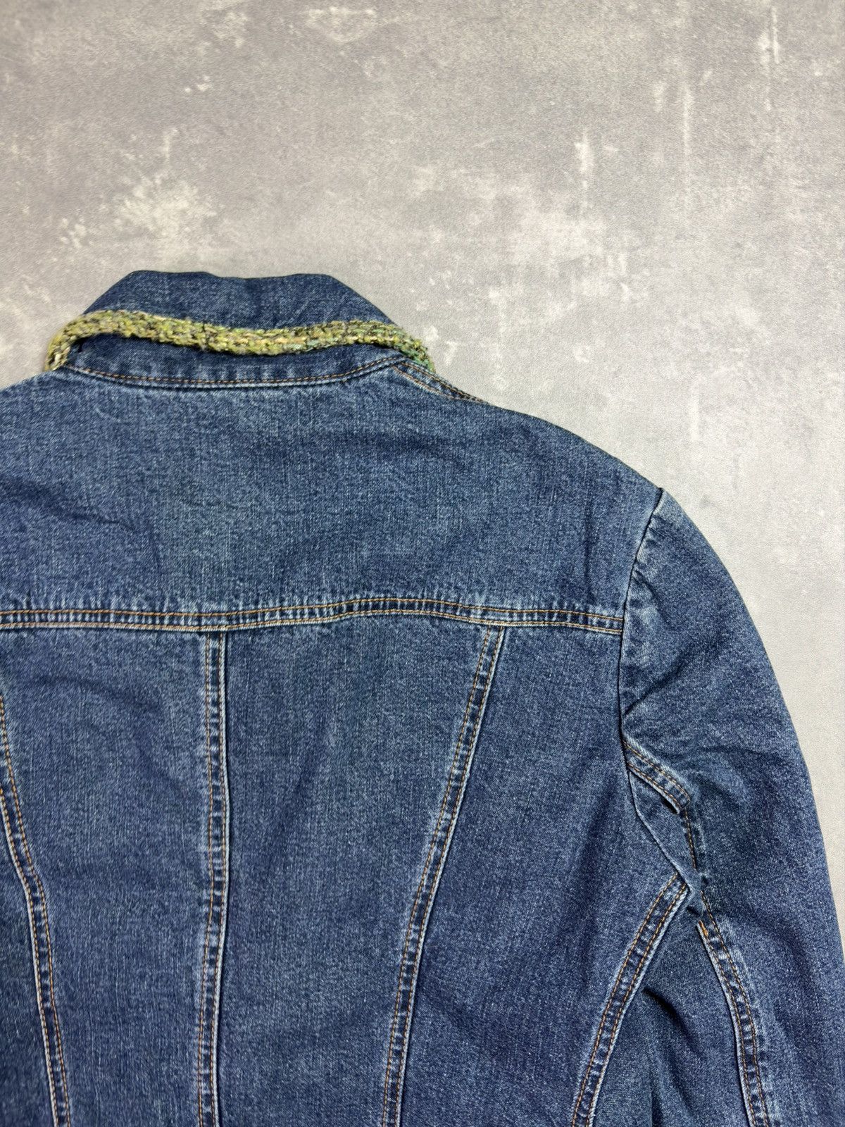 Dolce & Gabbana 00s D&G Dolce & Gabbana Tweed Trim Short Denim Jacket S Size S / US 4 / IT 40 - 12 Thumbnail