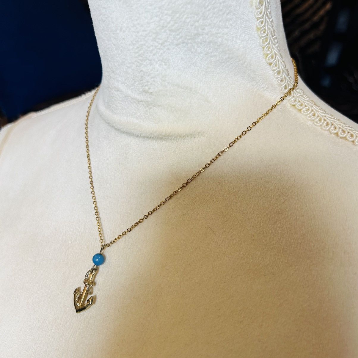 Vintage Handcrafted vintage anchor pendant on chain necklace Size ONE SIZE - 3 Thumbnail