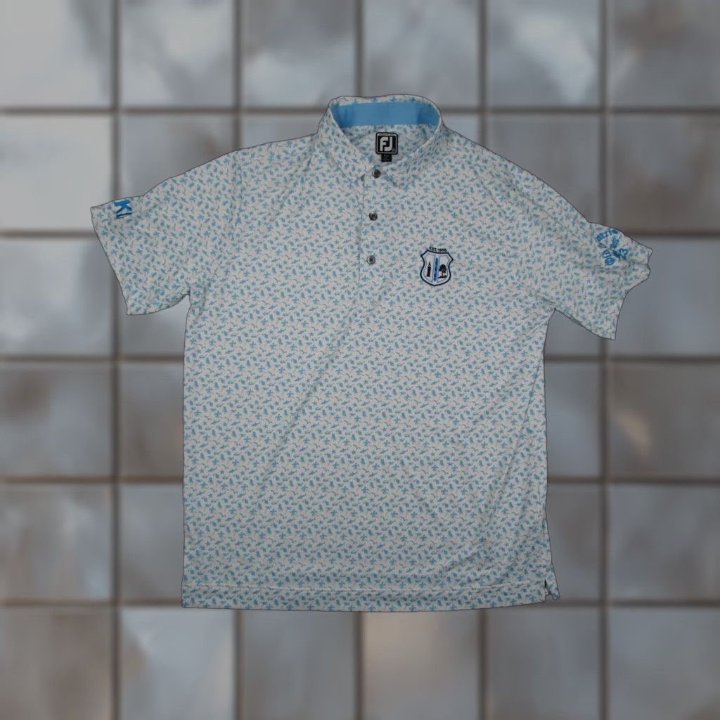 Footjoy FootJoy Polo Shirt Mens XL White Blue Beach Print Golf Old Tom Morris 2023 Size US XL / EU 56 / 4 - 1 Thumbnail