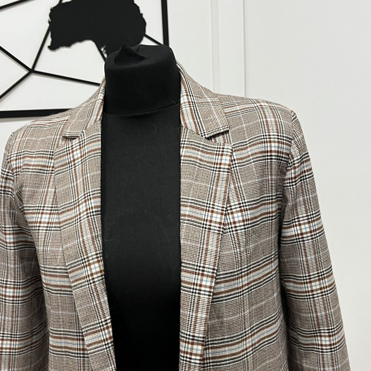 Other ICHI Tan and white plaid blazer with a relaxed fit Size XS / US 0-2 / IT 36-38 - 2 Thumbnail