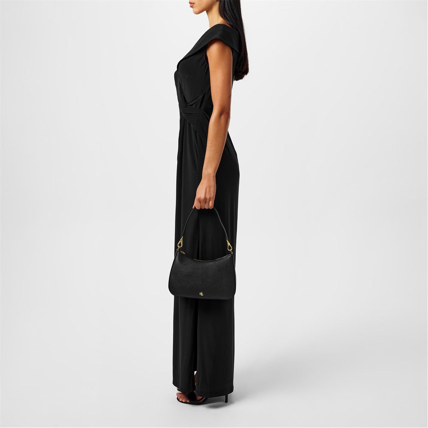 Lauren Ralph Lauren o1g2r1mq0825 Leonidas Twist Gown in Black Size XXL / US 16-18 / IT 52-54 - 5 Thumbnail