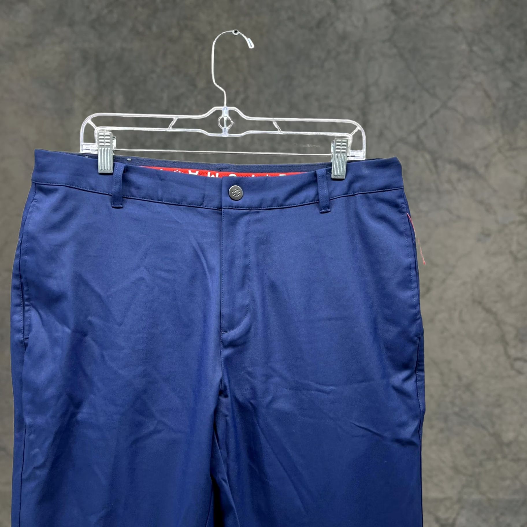 Puma Puma Pants Men 34x32 Blue Chino Flat Front Casual Athletic Golf Golfer Stretch Pants Regular Blue Front Flat Front Pockets Mens 34-32 Size US 34 / EU 50 - 1 Thumbnail