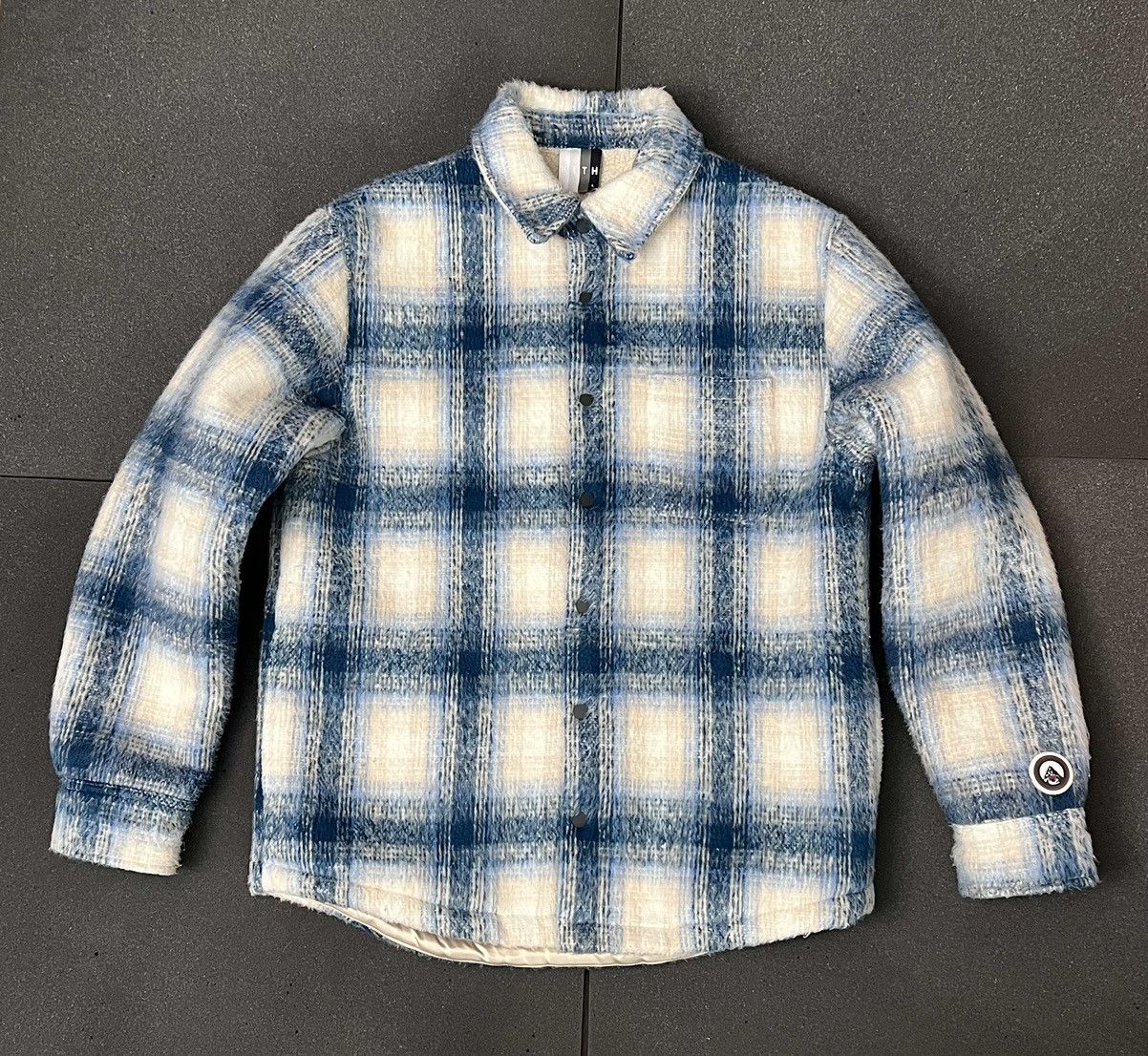 Kith Large Kith Sheridan Shirt Jacket Blue Plaid Sherpa FW20 | Grailed