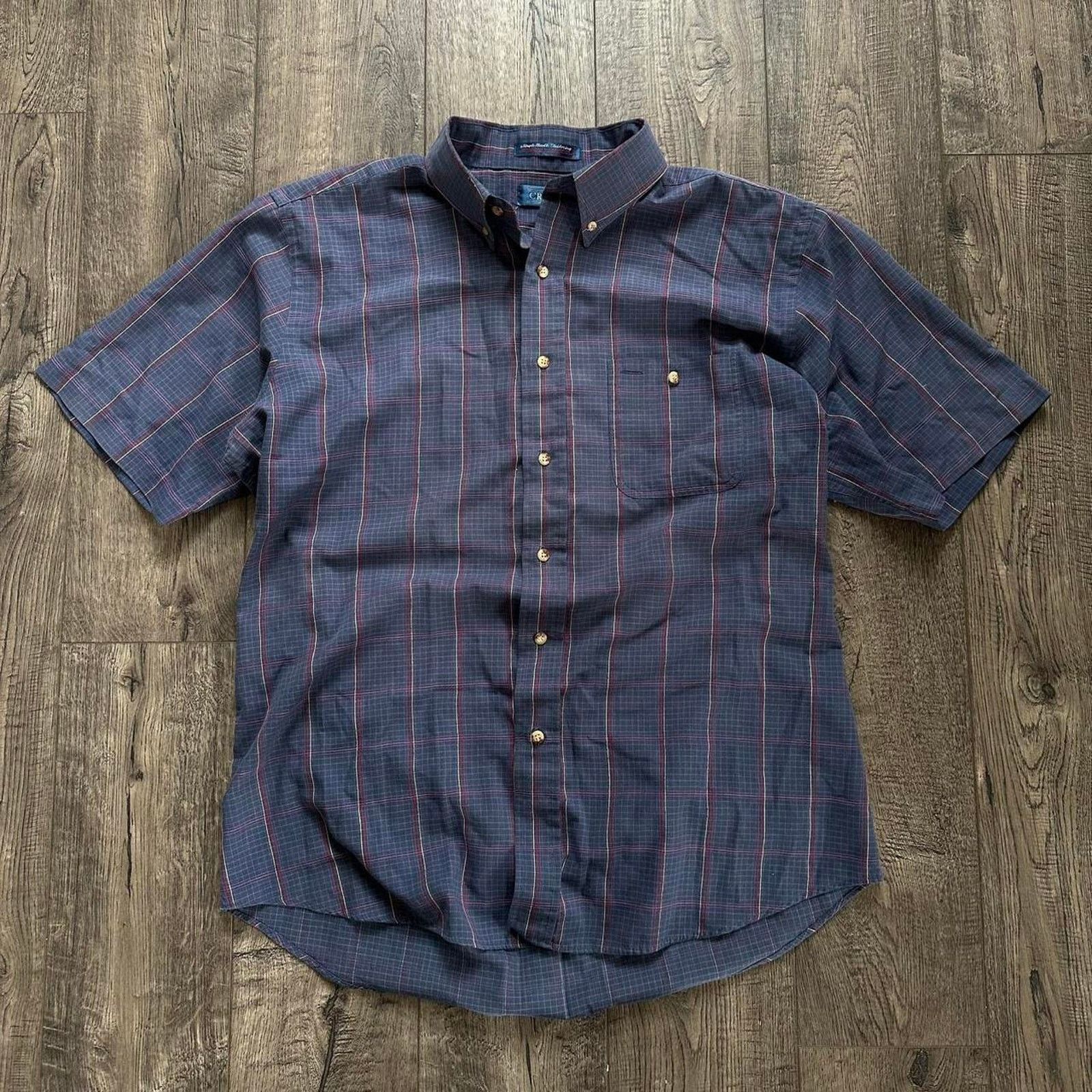 Vintage Vintage 70s Plaid Basic Light Thin Button Up Camp Work Shirt Size US L / EU 52-54 / 3 - 3 Thumbnail
