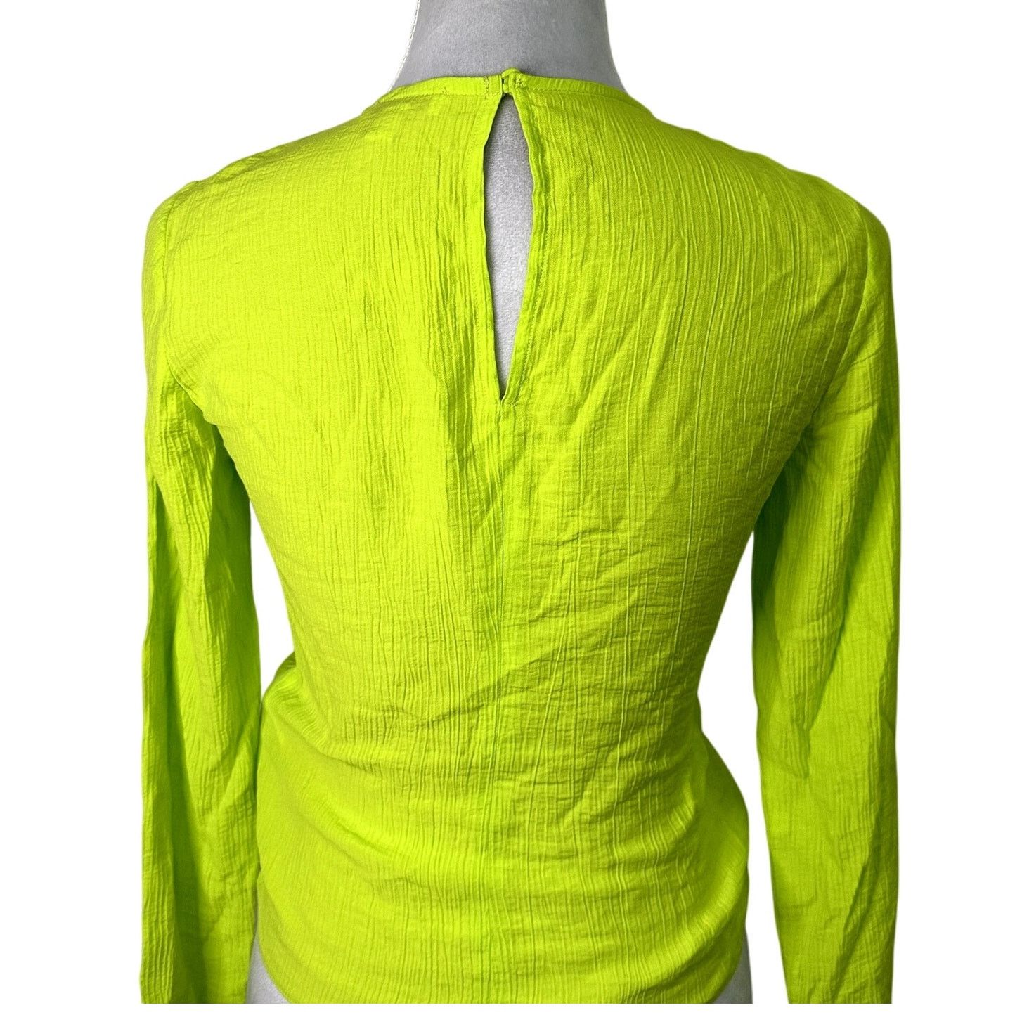 Topshop Topshop Green Ruched Front Long Sleeve Top Side Zip 4 NWT Size S / US 4 / IT 40 - 6 Thumbnail