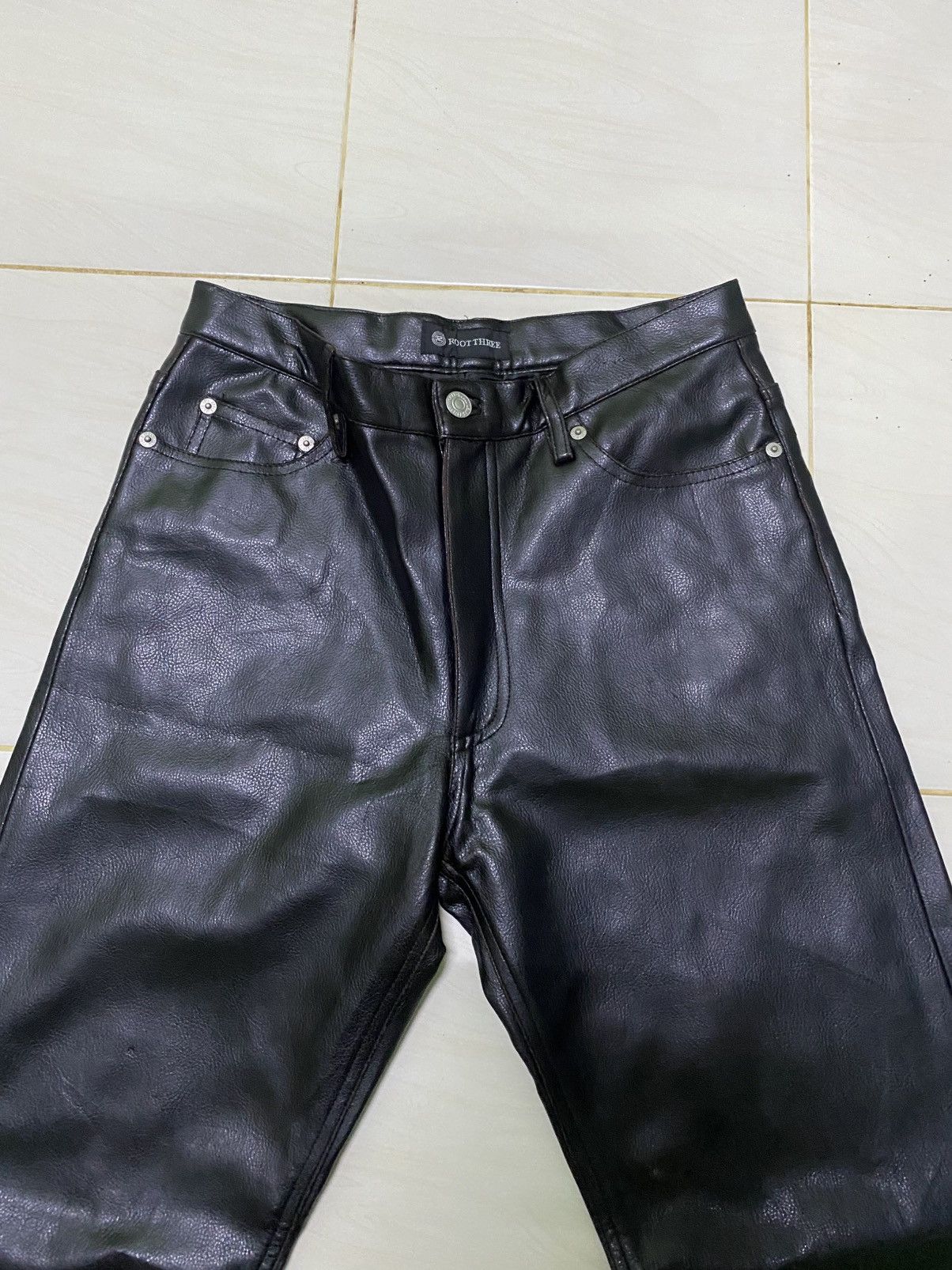 Japanese Brand × Leather Root Three Synthetic Leather Pant Size US 29 - 9 Thumbnail
