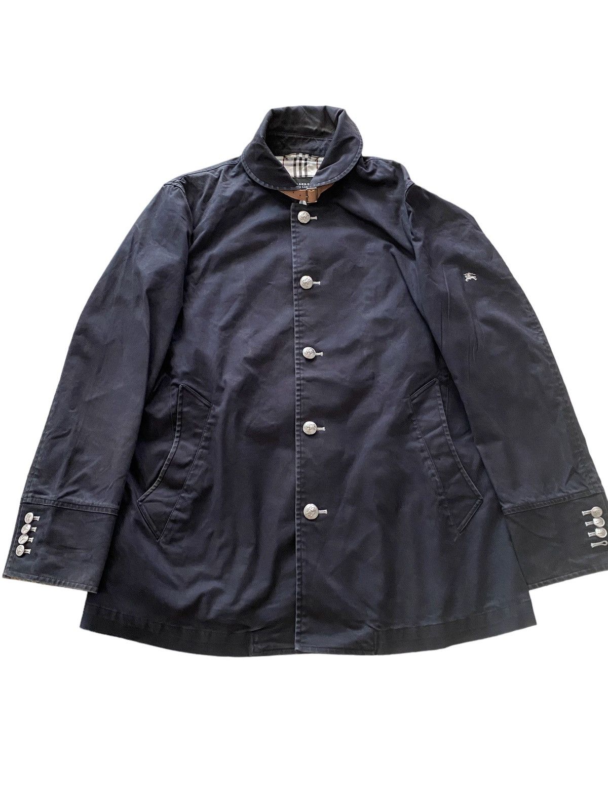 Burberry × Vintage Vintage BURBERRY LOGO Jacket Silver Button Punk design rare Size US L / EU 52-54 / 3 - 10 Thumbnail