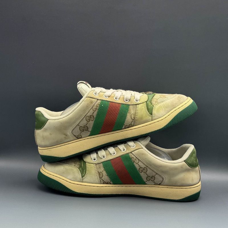 Gucci Gucci Screener Distressed Leather Sneakers for Men - Size US 8.5 / EU 41-42 - 6 Thumbnail