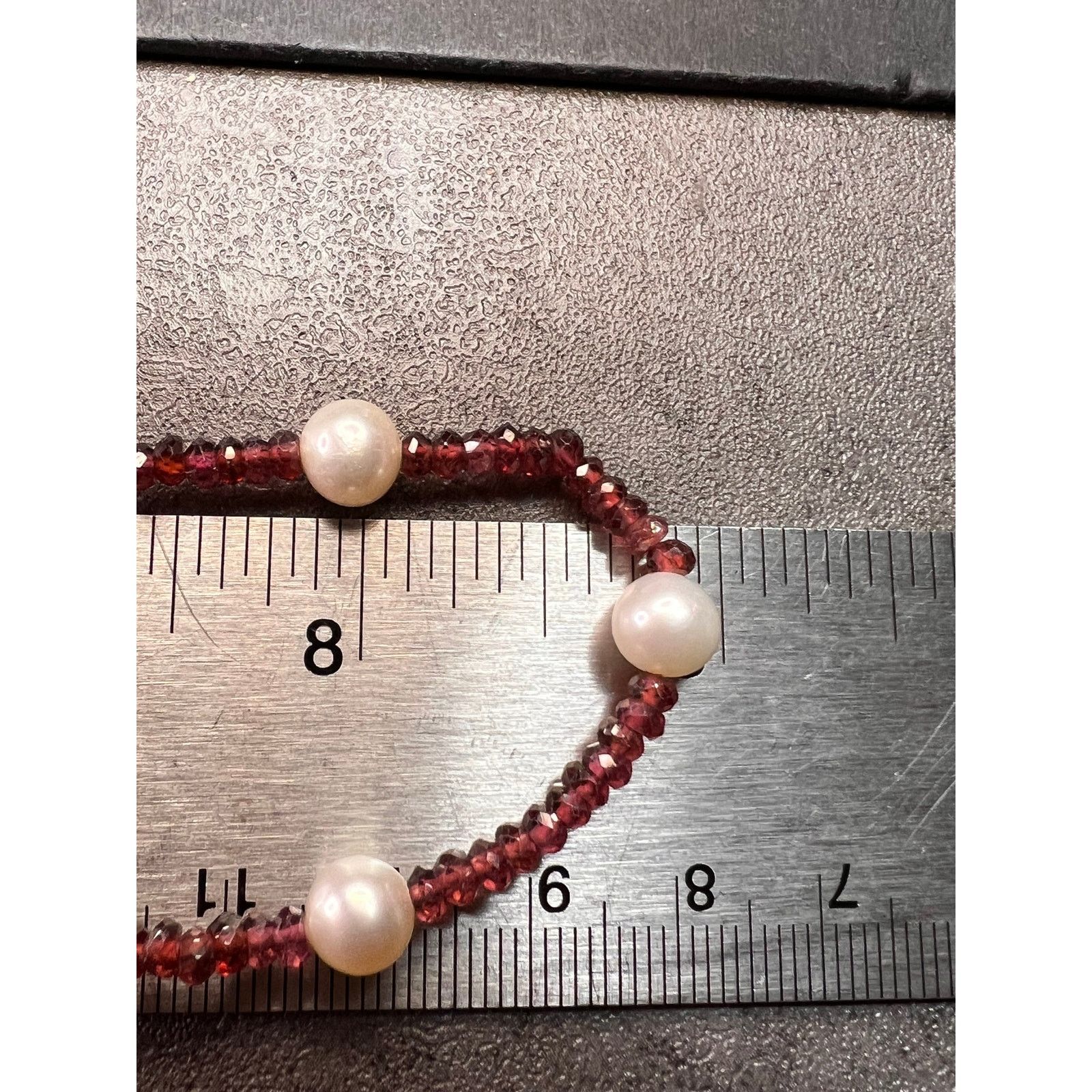 Other 14k gold garnet and pearl station necklace 18 inches Size ONE SIZE - 3 Thumbnail