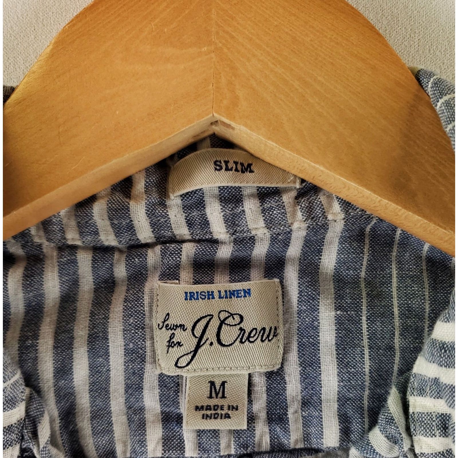 J.Crew VINTAGE J.CREW Shirt Button Down Baird McNutt Irish Linen Slim Blue White Striped Mens M Size US M / EU 48-50 / 2 - 3 Thumbnail