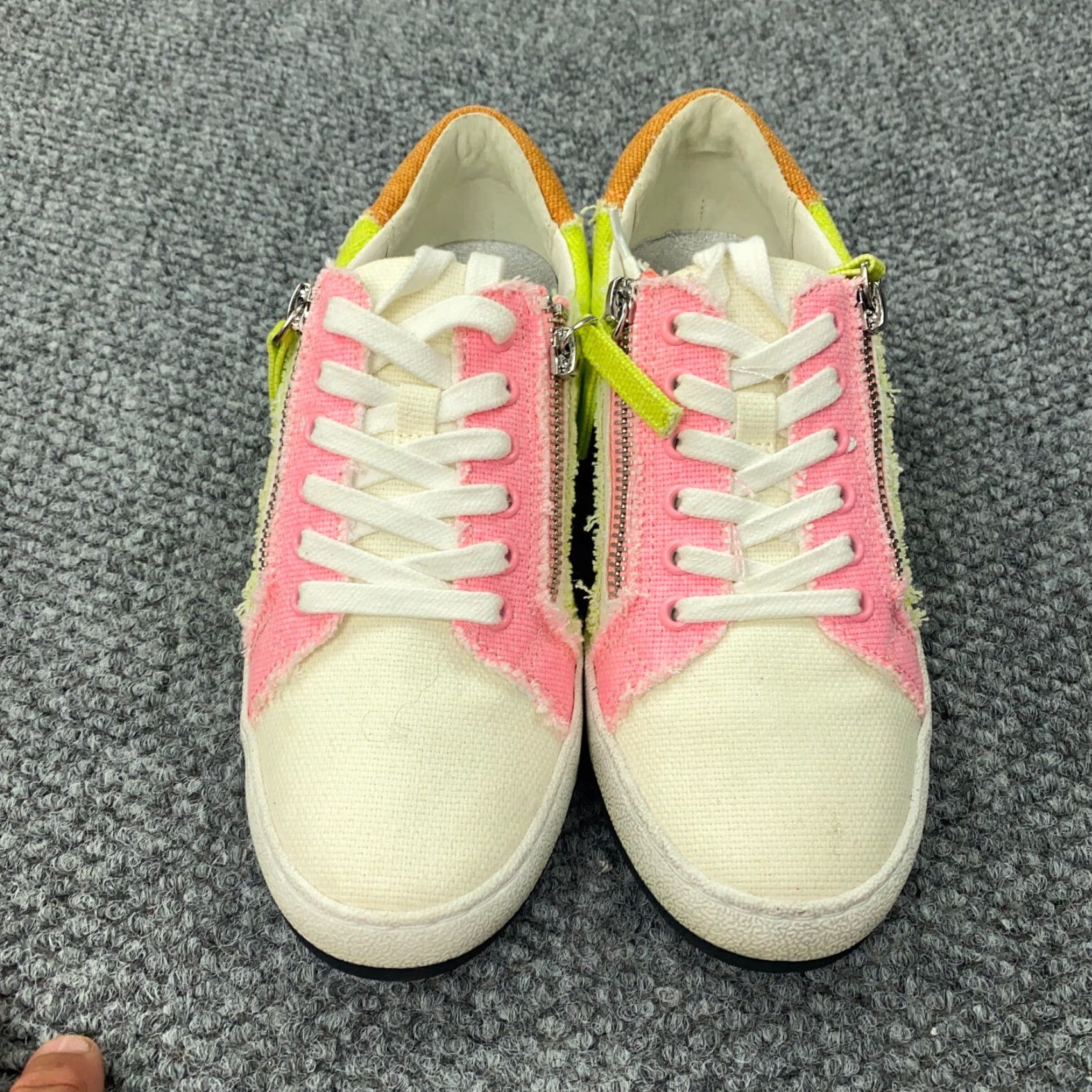 Dolce Vita Dolce Vita Sneakers Womens Size 6 Patchwork Zip Pink Yellow Blue Size US 6 / IT 36 - 3 Thumbnail