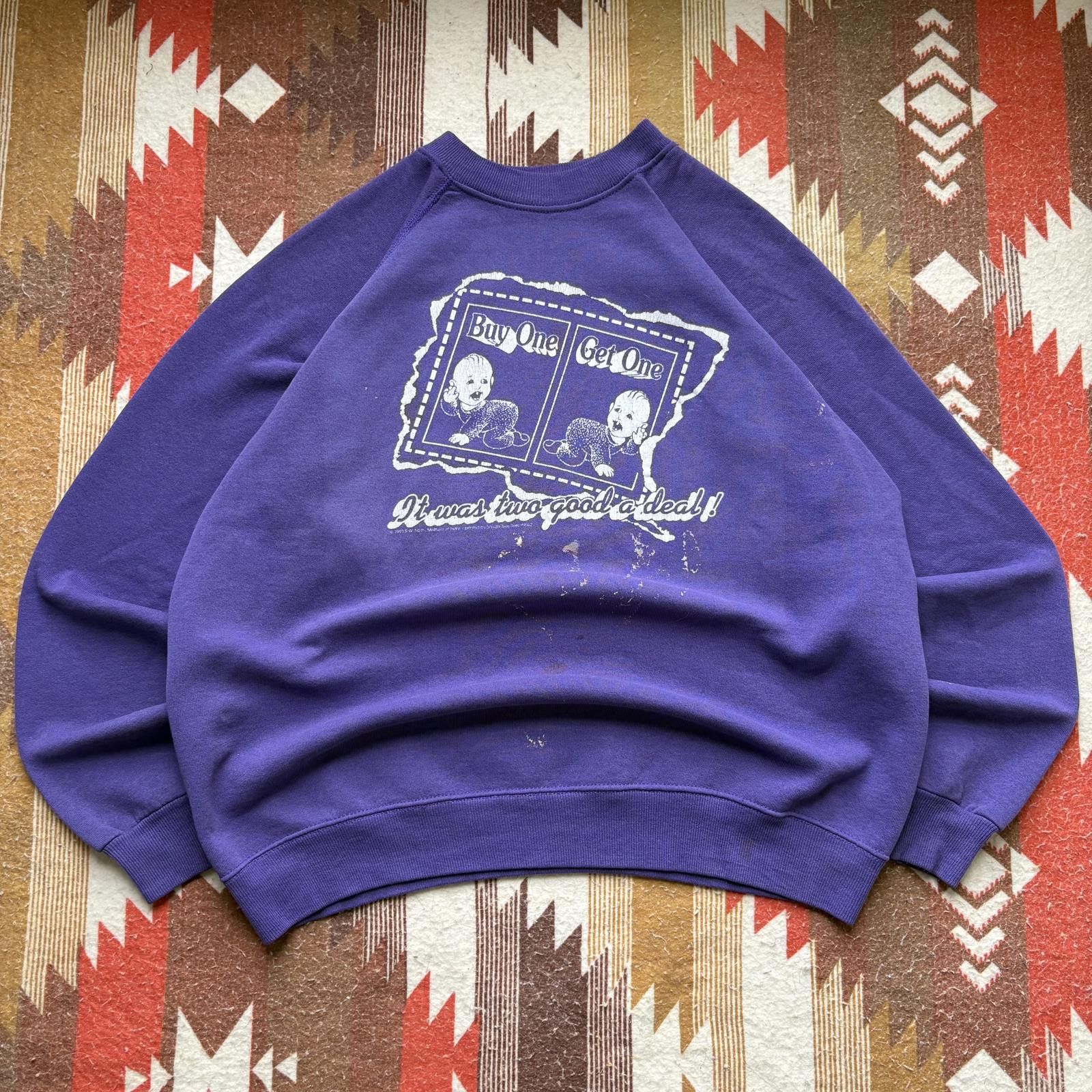 Hanes Vintage 90s Distressed Buy One Get One Twin Funny Sweatshirt Size XL / US 12-14 / IT 48-50 - 1 Thumbnail