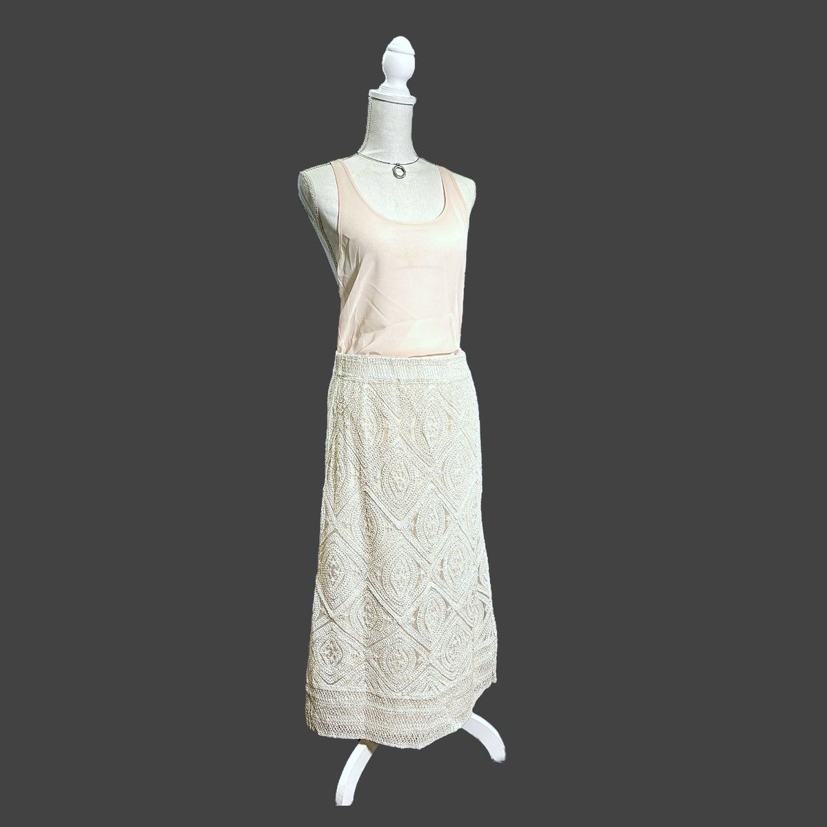 Other Ultra Pink Women’s Crochet Beige Maxi Skirt size Large Size 30" / US 8 / IT 44 - 5 Thumbnail