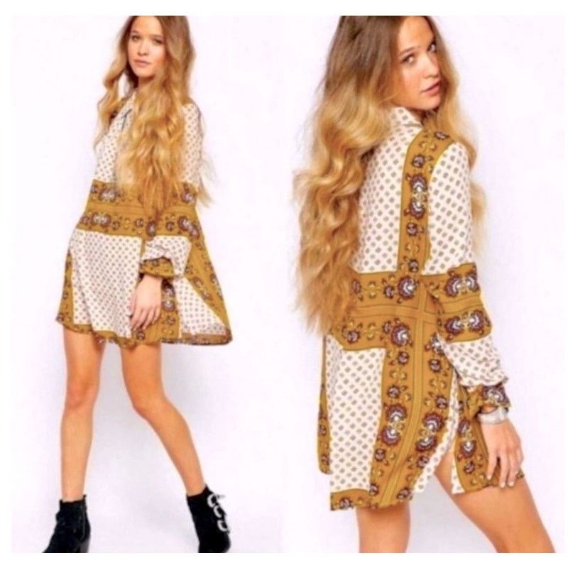 Free People Free People Bohemian Changing Times Printed Blouse Tea, sz M Size M / US 6-8 / IT 42-44 - 1 Thumbnail