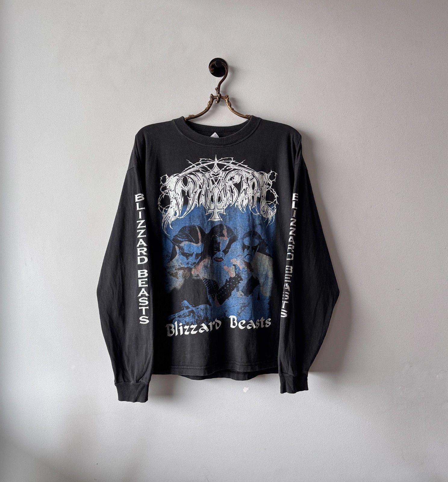Vintage Immortal Blizzard Beasts 1990s Metal Band Faded Trashed Size US XL / EU 56 / 4 - 1 Thumbnail