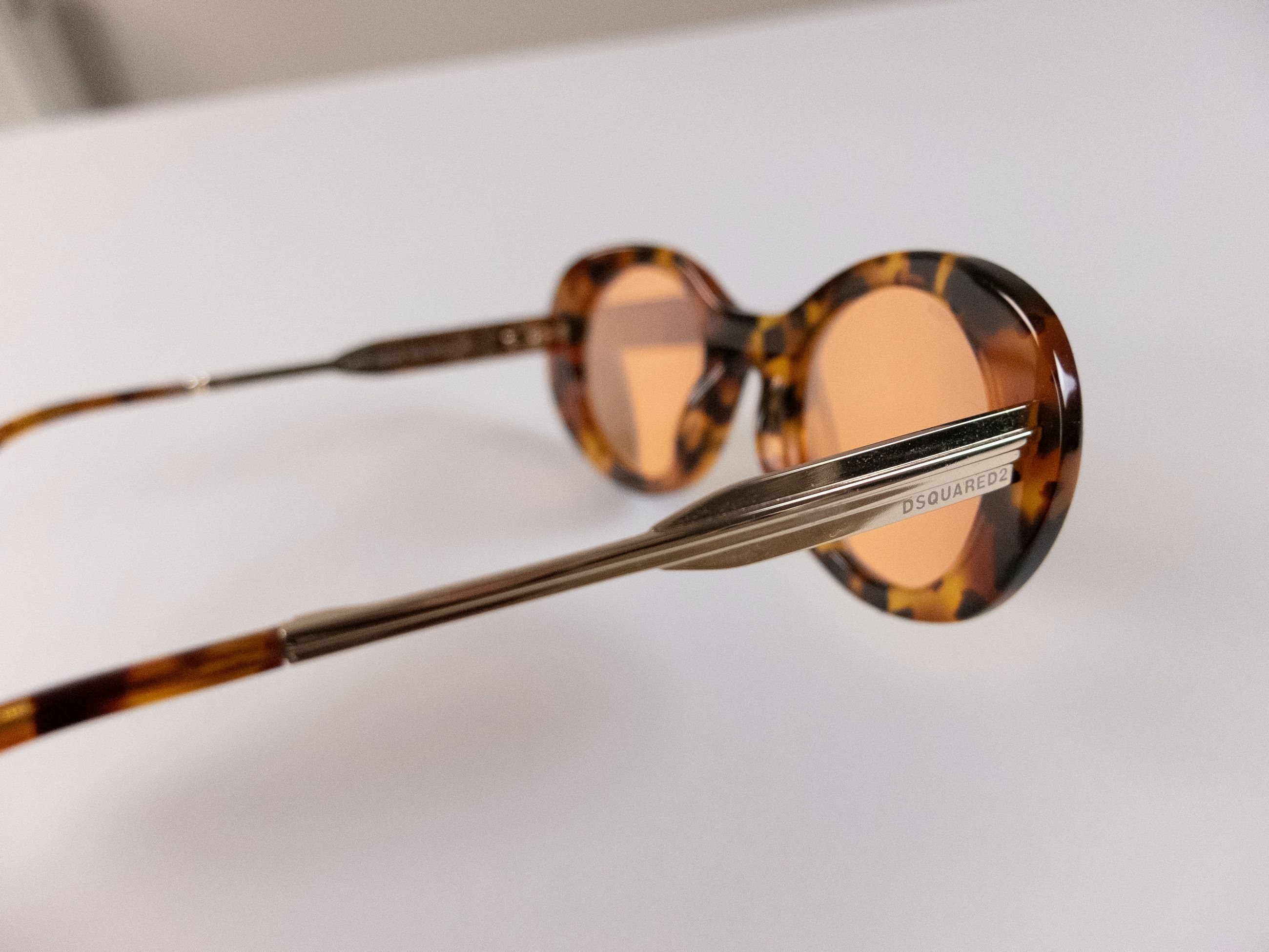 Dsquared2 DSQUARED2 Kurty brown tortoise shell oval acetate sunglasses Size ONE SIZE - 6 Thumbnail