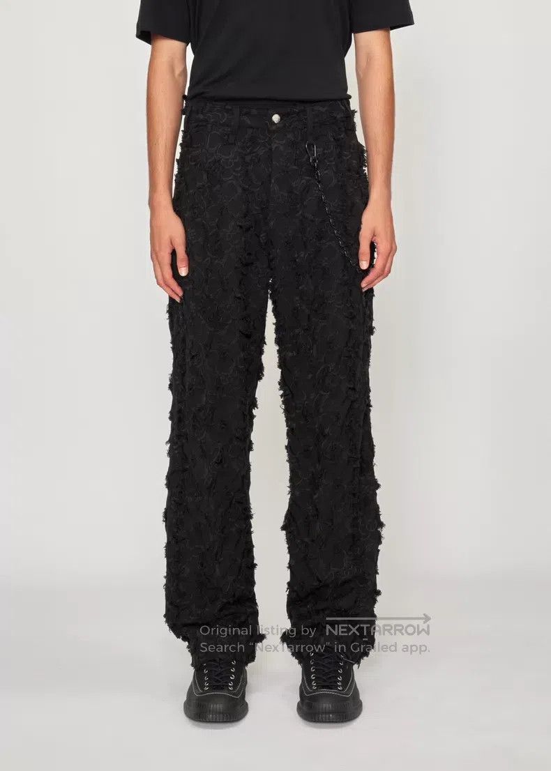 Song For The Mute Song For The Mute Black Embroidered Floral Trousers Size US 34 / EU 50 - 7 Thumbnail