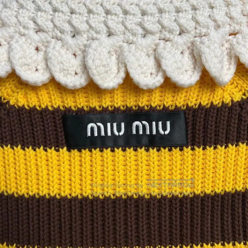 Miu Miu Miu Miu Multicolored Cotton Women's Cardigan . Size L / US 10 / IT 46 - 6 Thumbnail
