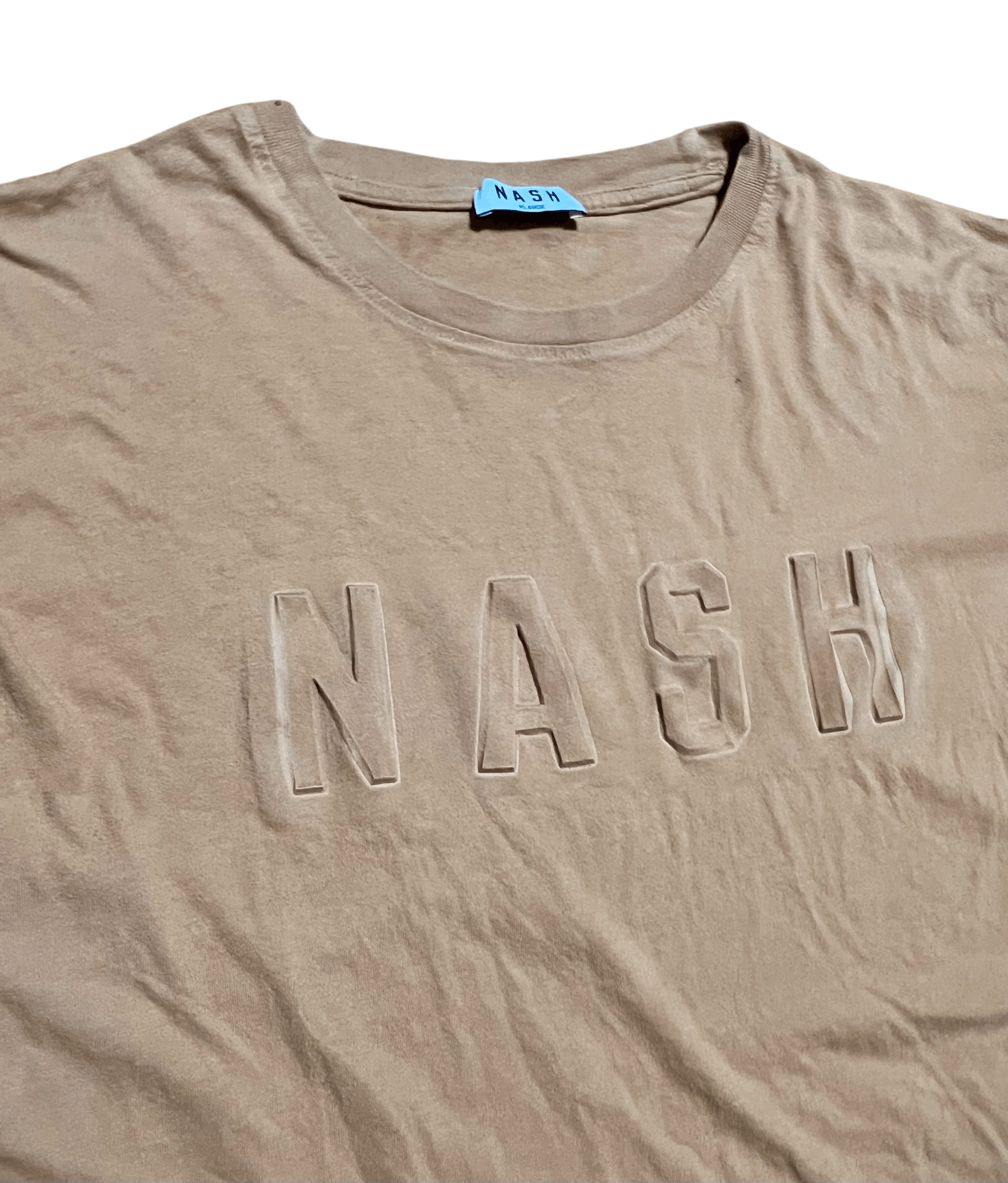 Other Nash Raised Logo Beige Earth Tone Streetwear T-Shirt Size US XL / EU 56 / 4 - 2 Thumbnail