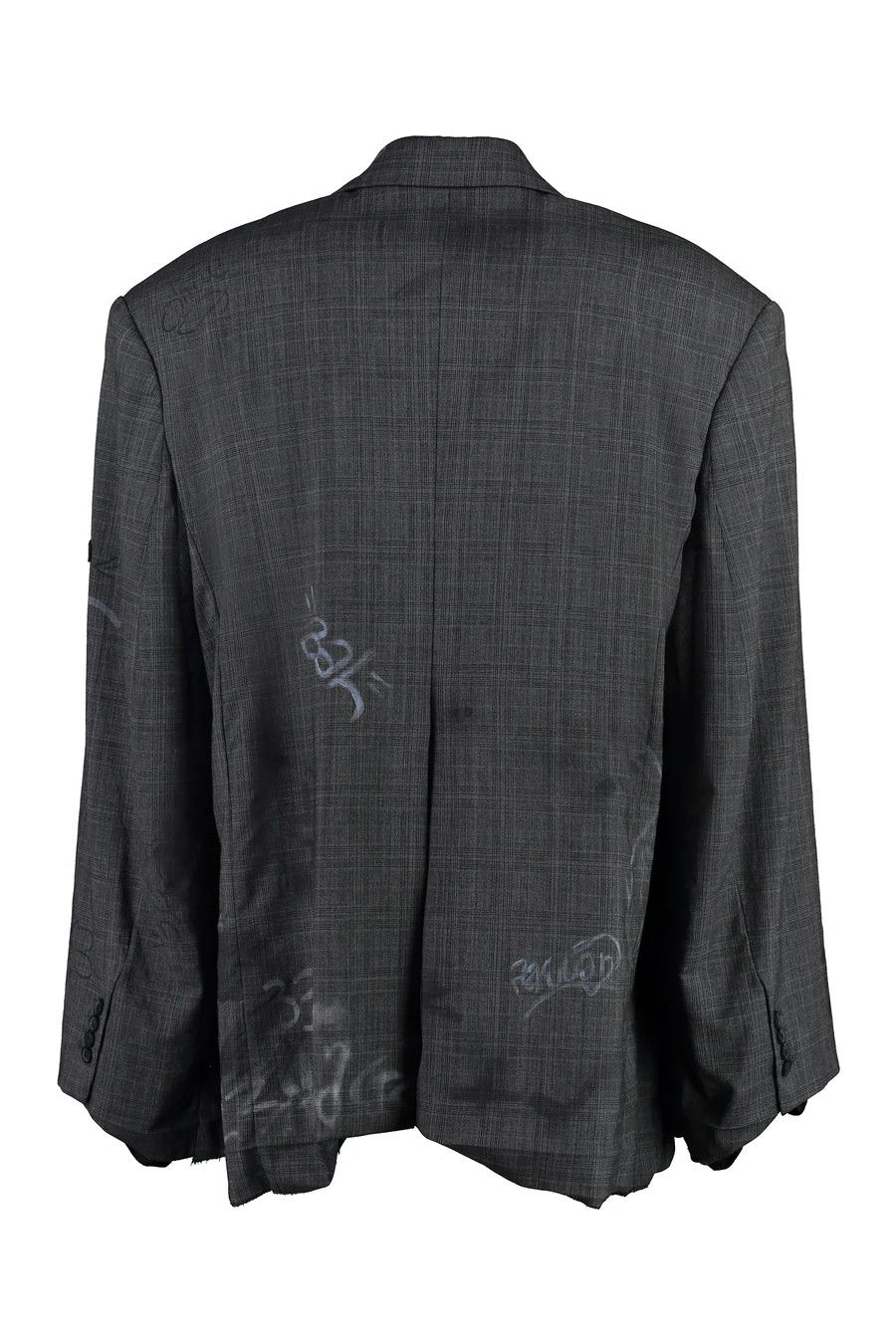 Balenciaga o1bcso1str1124 Graffiti Skater Tailored Jacket in Grey/Black Size US L / EU 52-54 / 3 - 2 Thumbnail