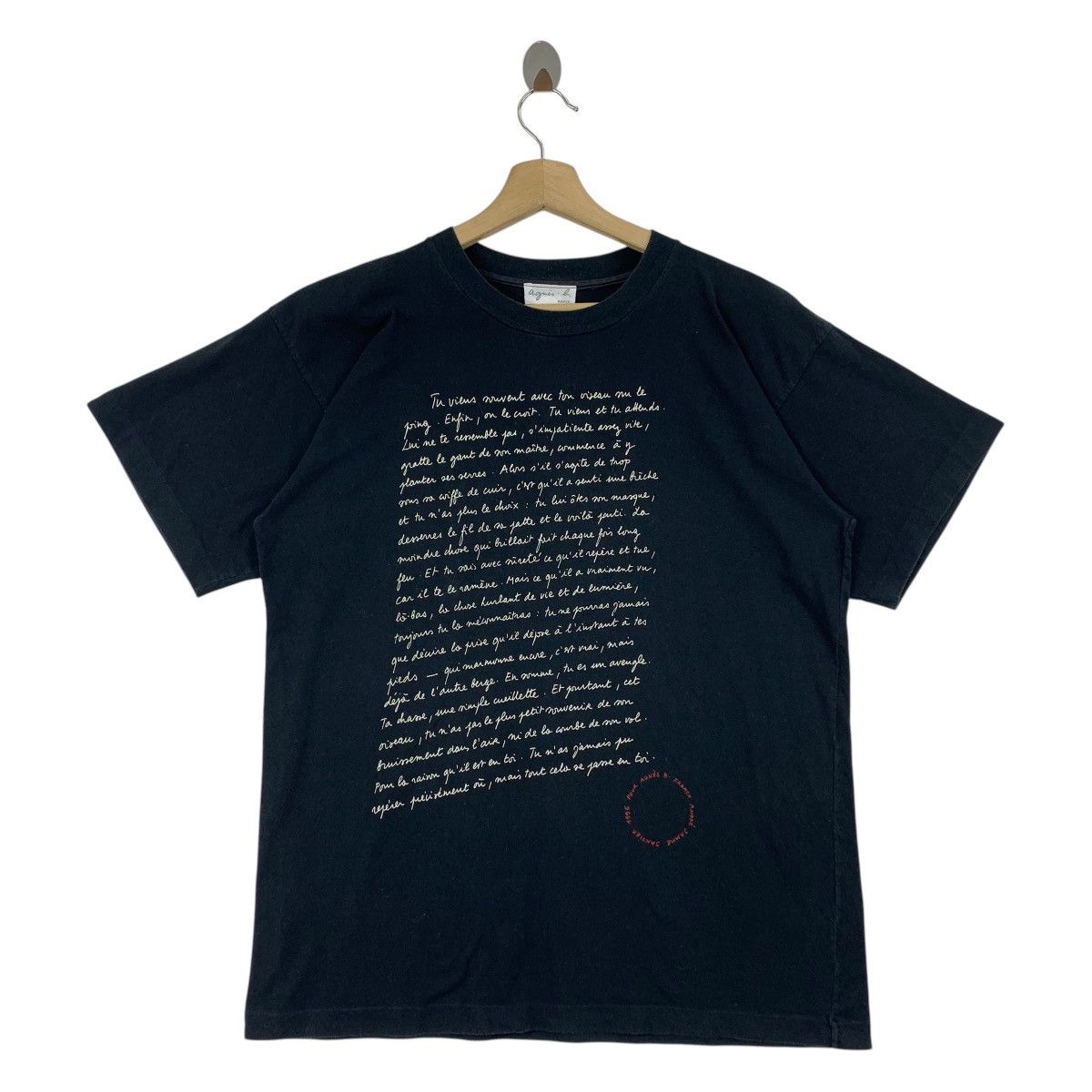 Vintage AGNES B franck andre jamme janvier 1996 quotes tee
