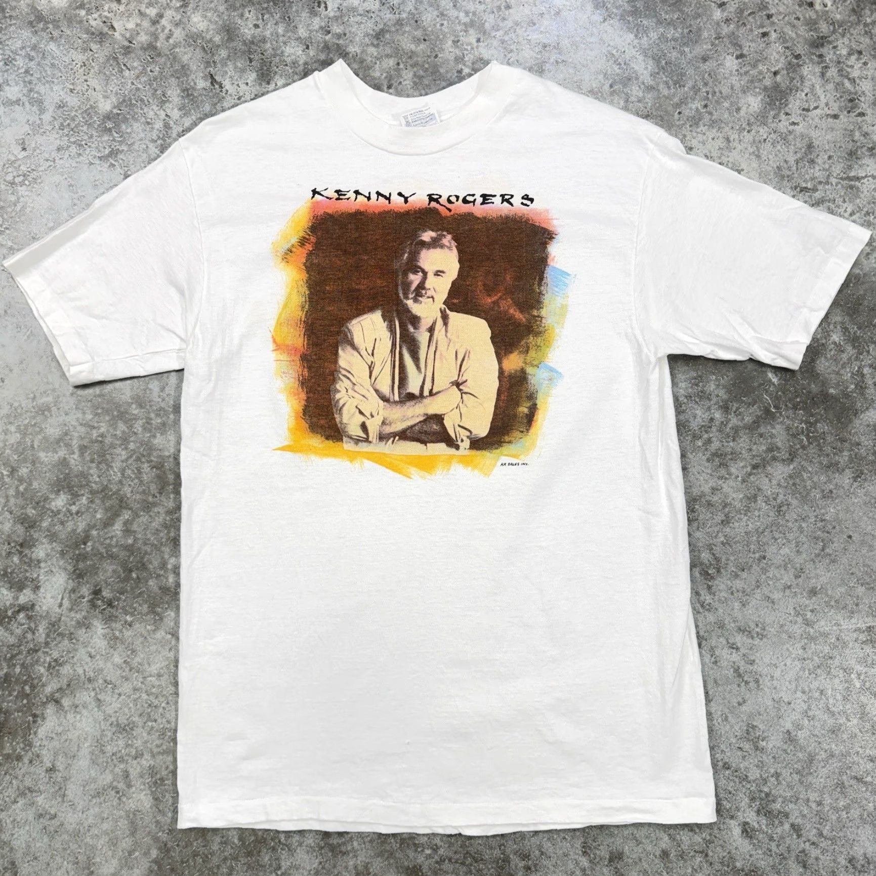 Hanes VINTAGE Kenny Rogers shirt Mens L White 1987 Band Country Music 80s Concert Hanes Cotton T-Shirt Graphic Print Crew Neck Short Sleeve Men XL L Size US L / EU 52-54 / 3 - 2 Thumbnail