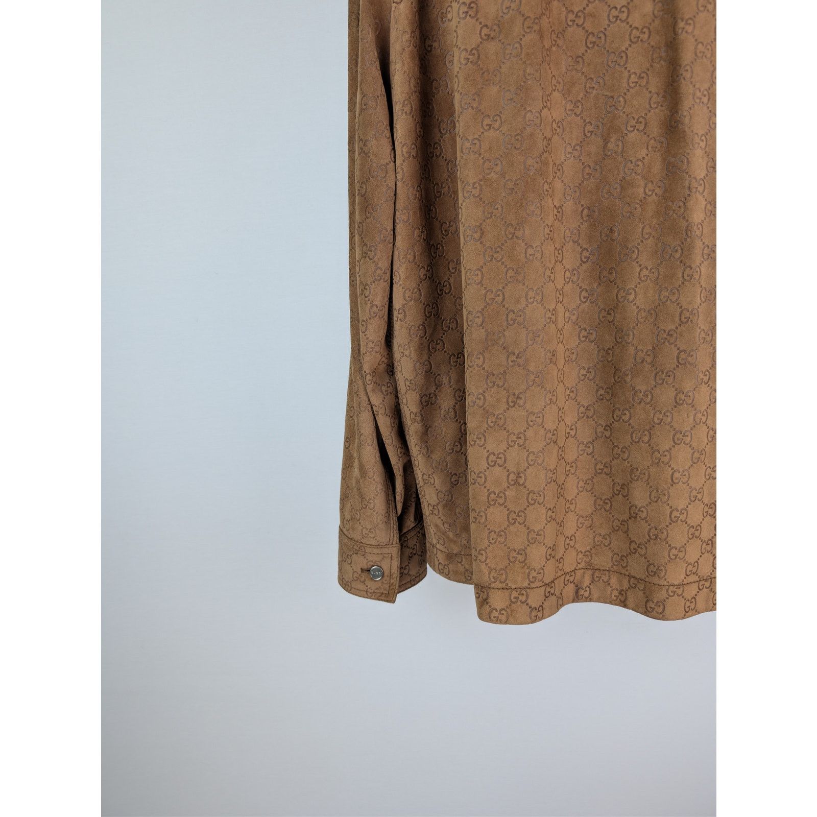 Gucci o1rshd1 Embossed GG Suede Jacket in Camel / Beige Size US M / EU 48-50 / 2 - 15 Thumbnail