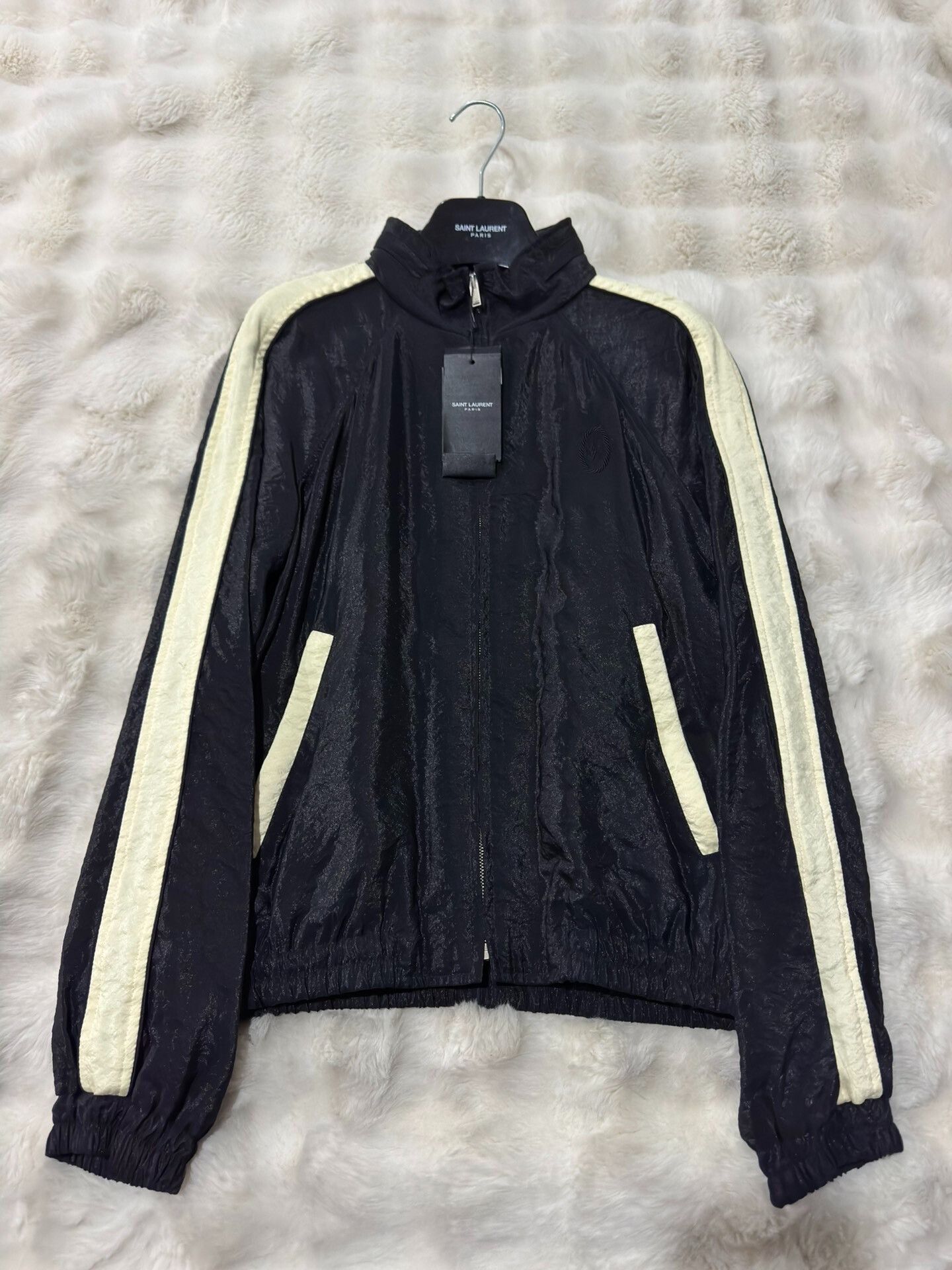 Saint Laurent Paris Saint Laurent SLP Black White Wrinkled Jacket Size US M / EU 48-50 / 2 - 1 Thumbnail