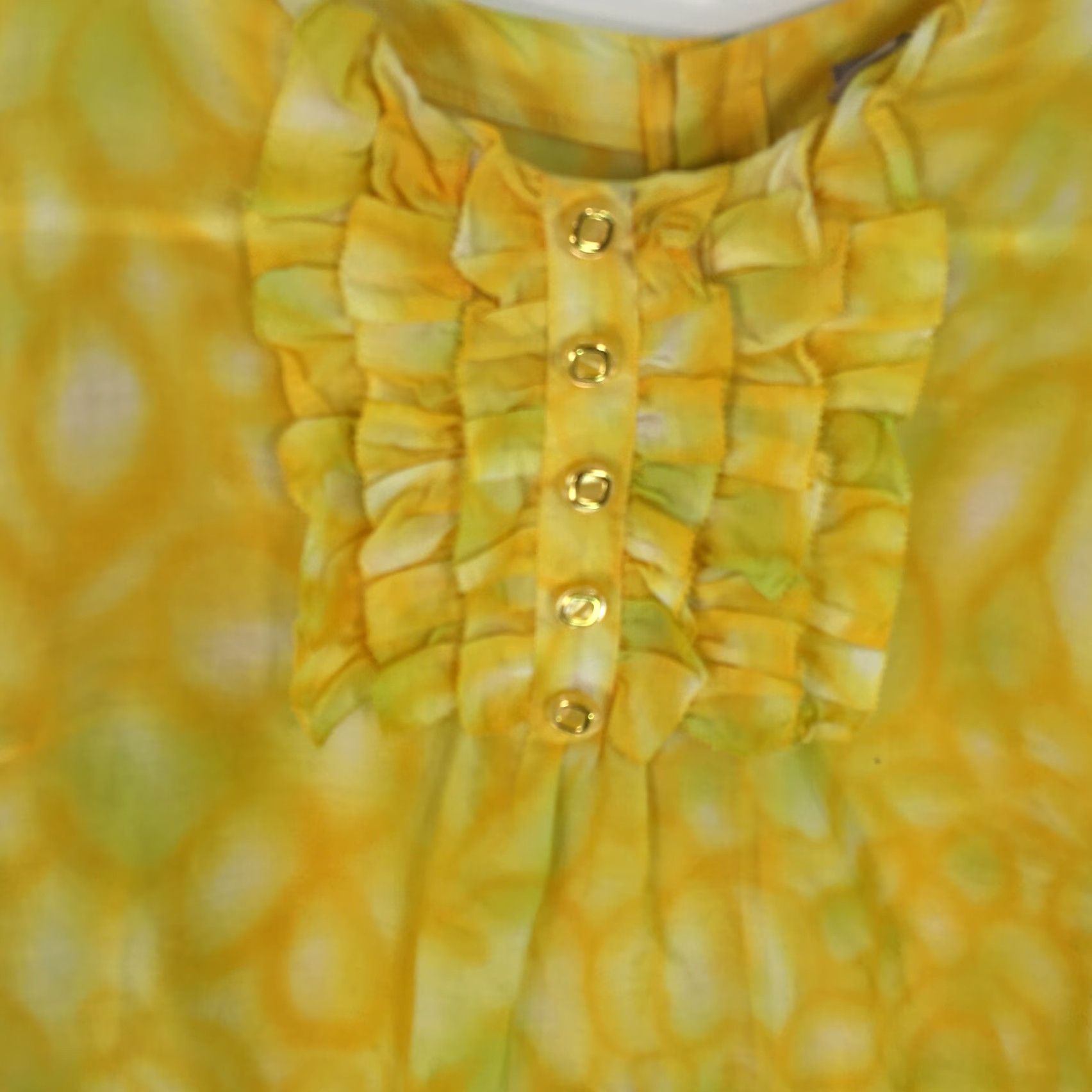 H&M H&M Blouse Women Regular Long Sleeve Yellow Top Size 4 Semi Sheer Paisley Snake Theme Shirt Size S / US 4 / IT 40 - 3 Thumbnail