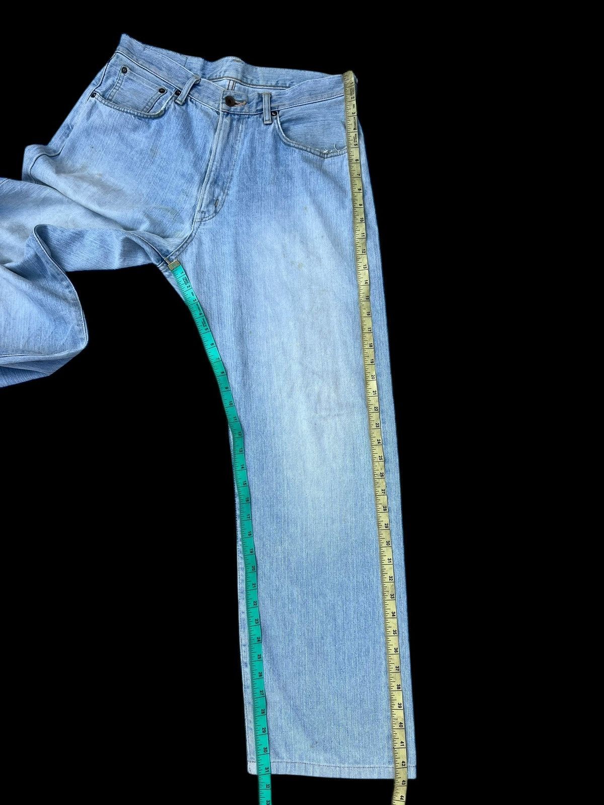 Edwin 2000s Edwin 505 Distressed Aging Mud Denim Selvedge Jeans Size US 32 / EU 48 - 6 Thumbnail