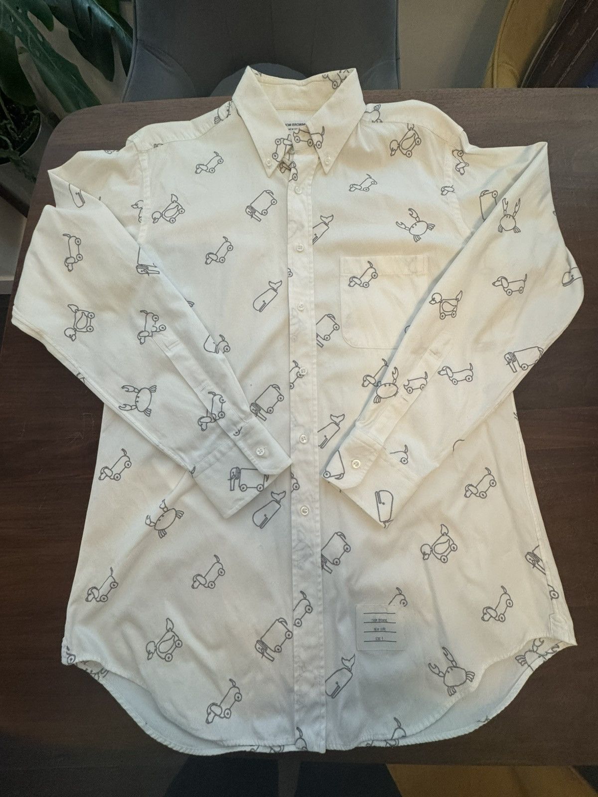 Thom Browne Thom Browne Half Drop Toy Icon-Embroidered Oxford Shirt Size US XXL / EU 58 / 5 - 1 Thumbnail